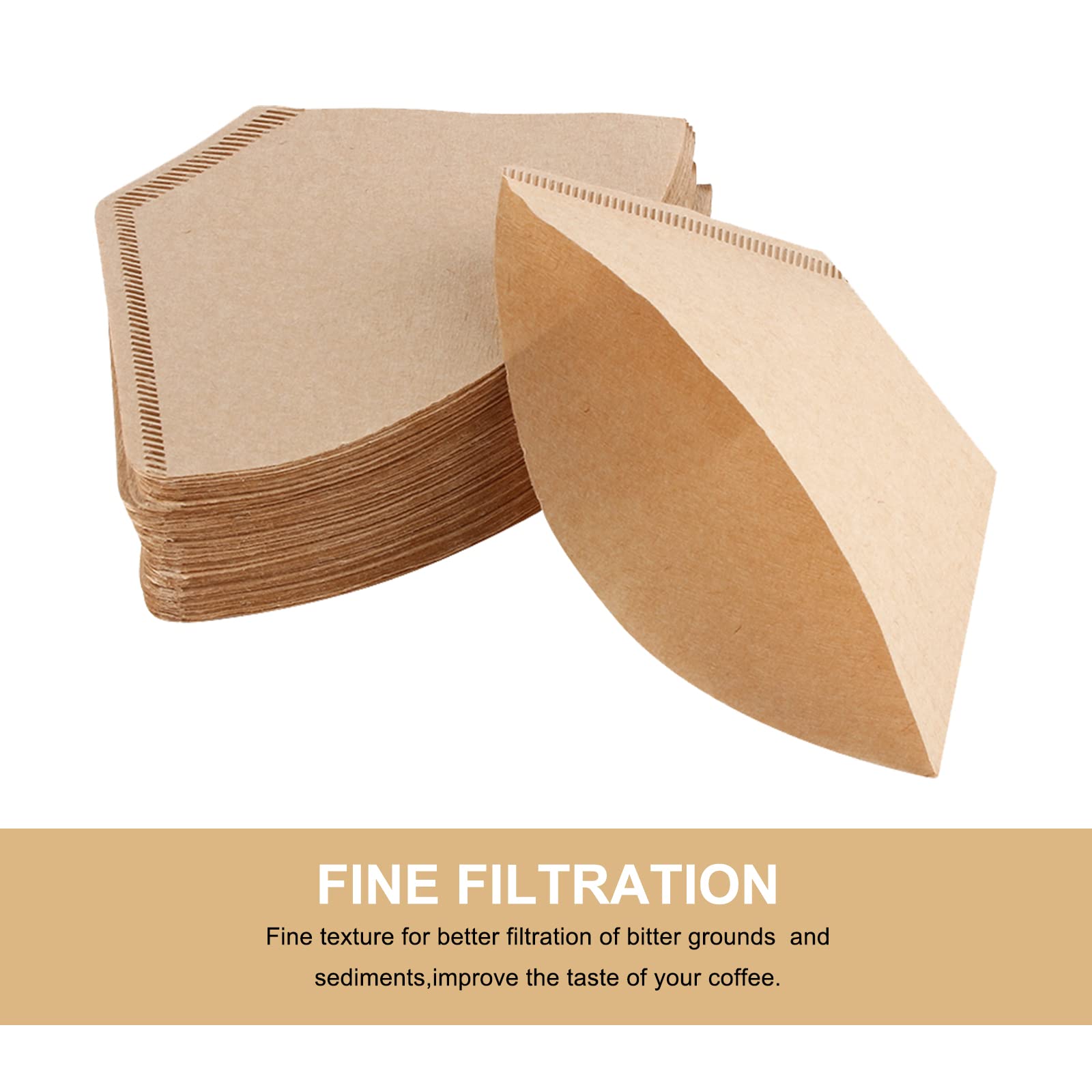 100 Unbleached Cone Coffee Filters for Drip Brewing - Eco-Friendly Paper Filters Compatible with Espresso Makers & Coffee Drippers | Perfect for Home, Office & Camping Use