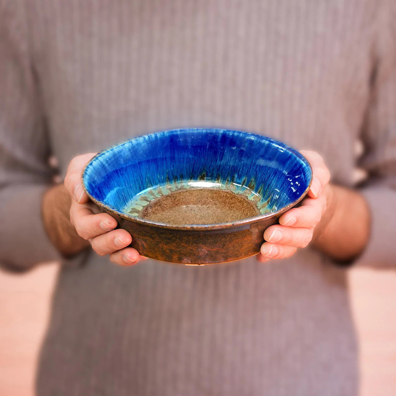 Blanket Creek Pottery Small Baker in Amber Blue - Handmade Ceramic Baking Dish for Bread, Desserts & Casseroles | Perfect for Home Baking & Gift Giving