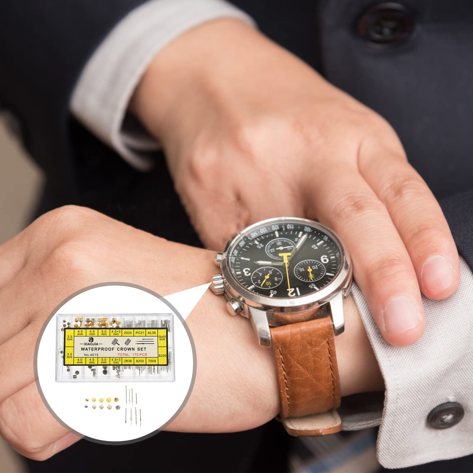 **Premium Watch Repair Kit - 1 Box Watch Crown & Stem Replacement Parts - Essential Watch Repair Tools for DIY Watchmakers & Professionals - Perfect for Watch Restoration & Maintenance**