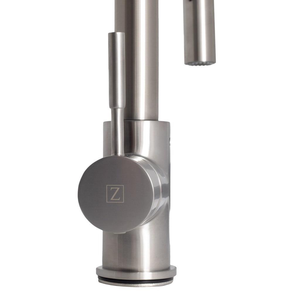 ZLINE Arthur Pull Down Single Handle Kitchen Faucet - Brushed Nickel Finish (ATH KF BN) | Modern Design for Sink, Dishwashing & Food Prep | Perfect for Home Kitchen Remodeling