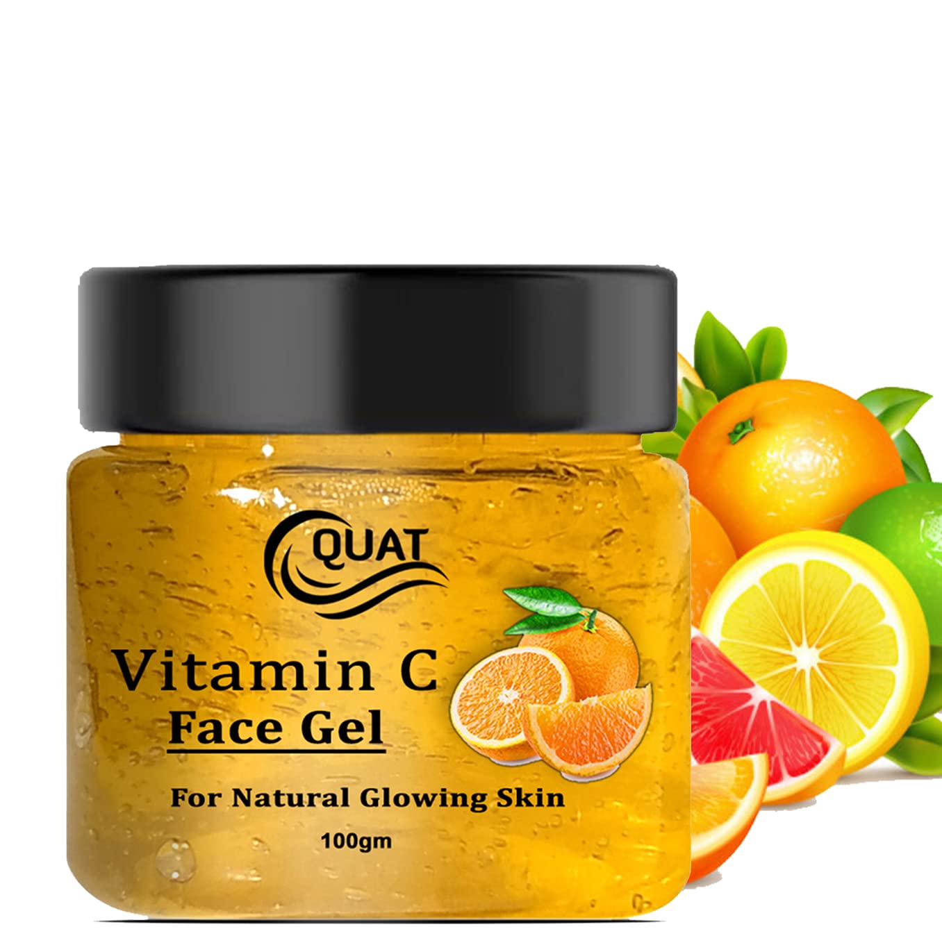 Quat Vitamin C Face Gel for Natural Glowing Skin - Brightening & Hydrating Facial Moisturizer for Women & Men (100g) | Daily Skincare Routine, Anti-Aging & Dark Spot Treatment