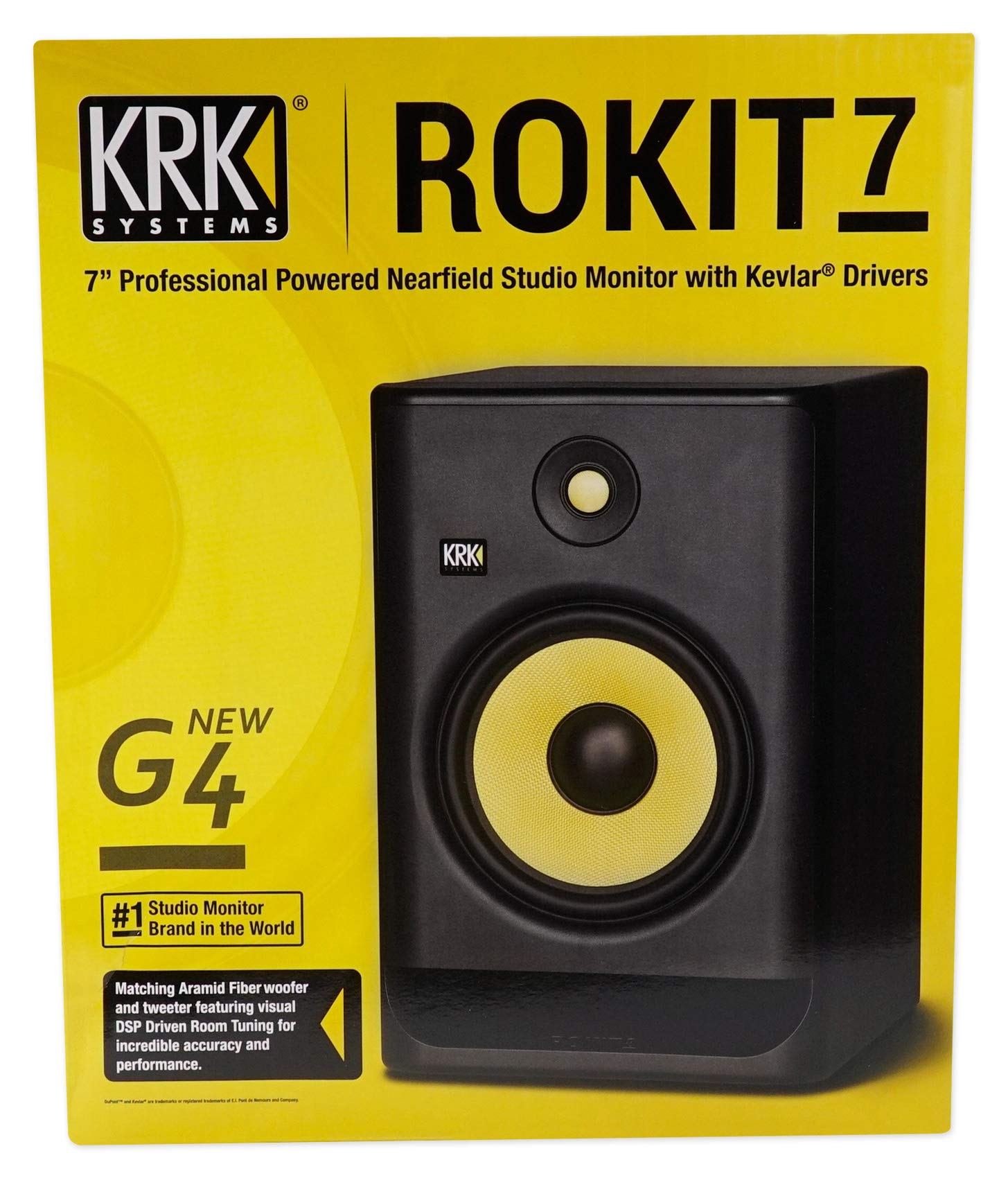 KRK RP7-G4 Rokit 7 Generation 4 Powered Studio Monitor (Black) - Professional Studio Monitors for Music Production, Recording & Mixing