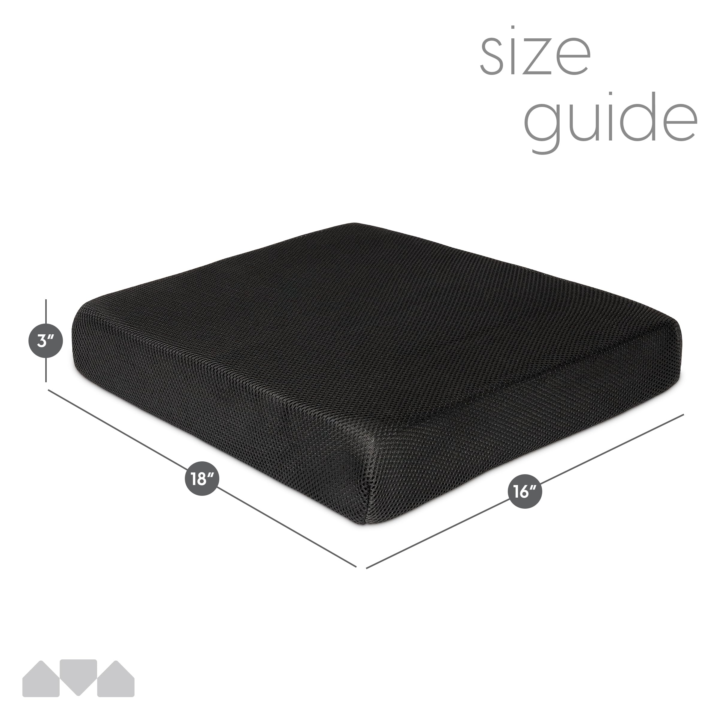 Milliard Memory Foam Seat Cushion Chair Pad - Orthopedic Office Chair Cushion for Back Pain Relief, Posture Support & Enhanced Comfort - Breathable Black Mesh Cover - Perfect for Office, Car, Gaming & Travel Use