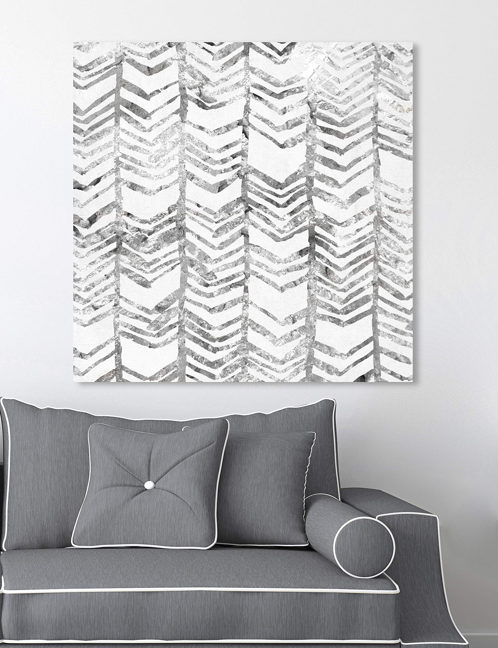 Abstract Wall Art Canvas Print 'Season Glitter Silver' - 24