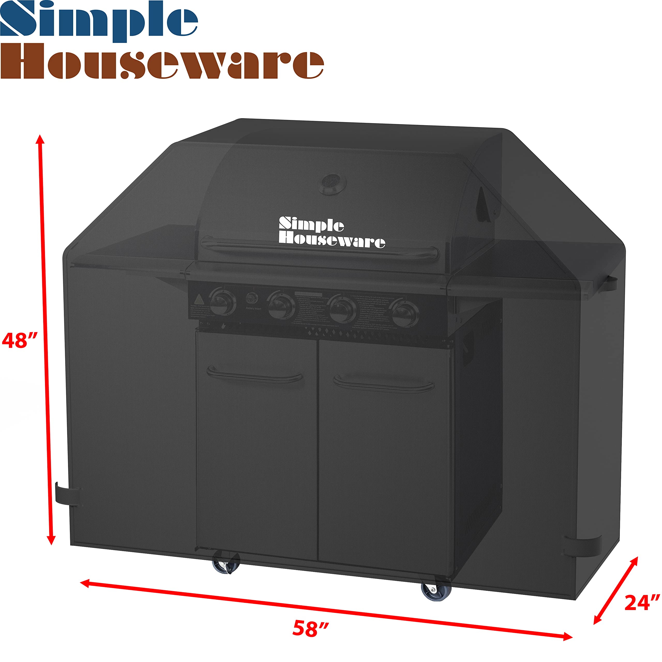 Heavy Duty 58-Inch Waterproof BBQ Grill Cover - Weather-Resistant Polyester Gas Grill Protector for Outdoor Cooking & Backyard Parties