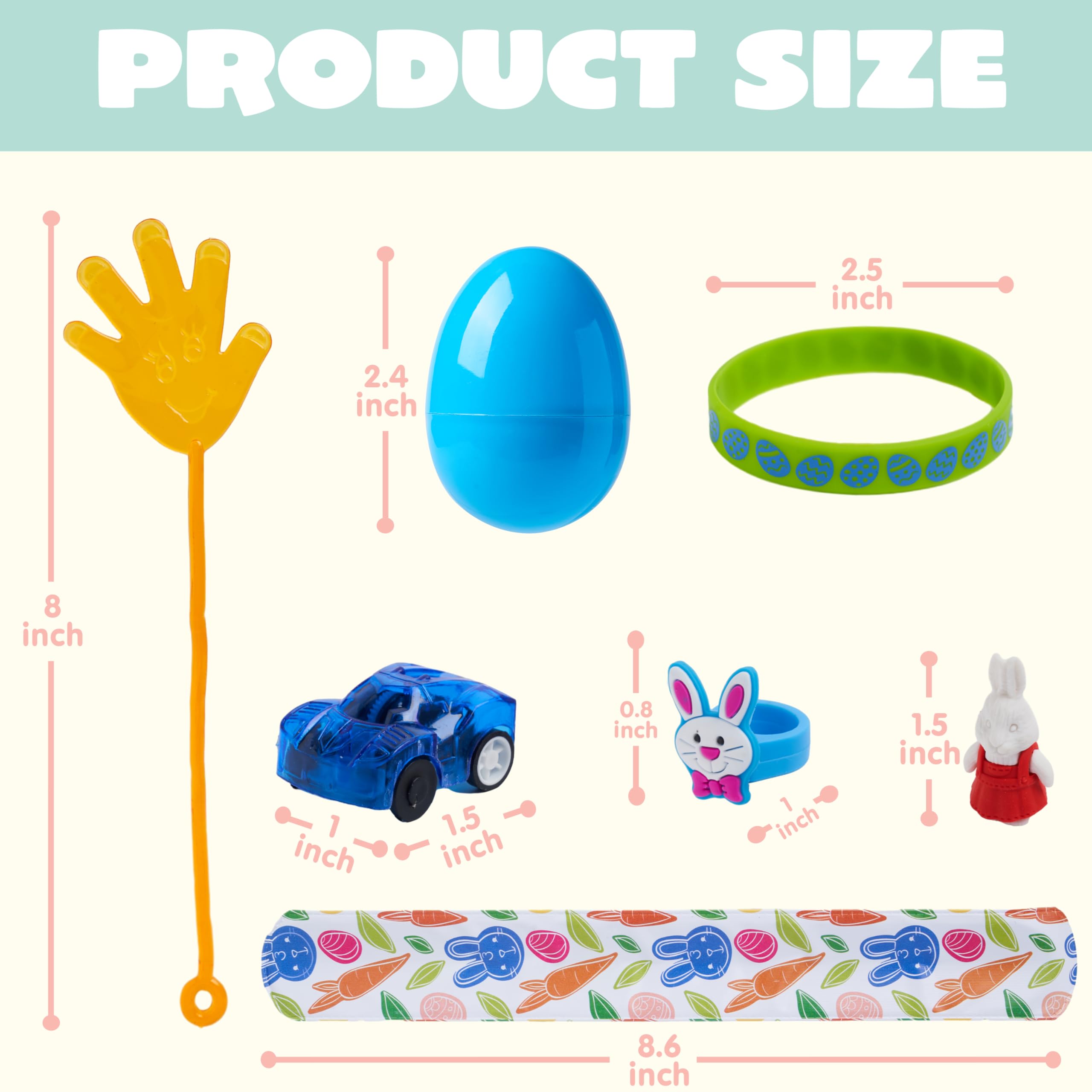 JOYIN 100 Pcs Prefilled Easter Eggs with Assorted Toys & Stickers - Easter Egg Hunt Supplies, Kids Basket Stuffers, Party Favors & Classroom Prizes - Perfect for Easter Celebrations, Birthday Parties & School Events