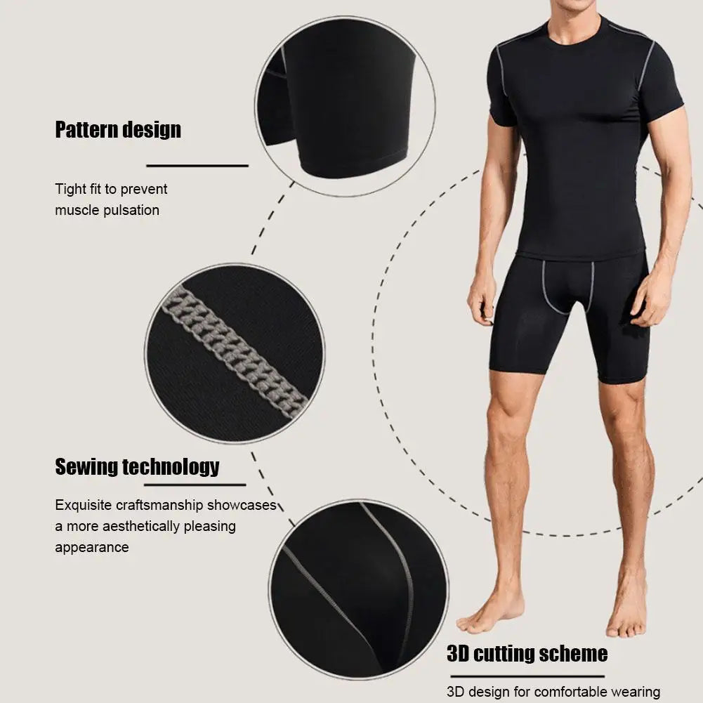 Men's Compression Shorts - Gym Workout & Sports Base Layer Tights for Running, Training & Active Wear