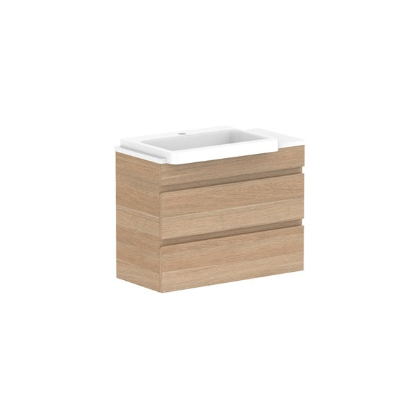 ADP Glacier Pro Semi-Recessed All-Drawer Twin Vanity with Solid Surface Top - Modern Bathroom Sink Cabinet for Master Bath & Guest Room Remodel