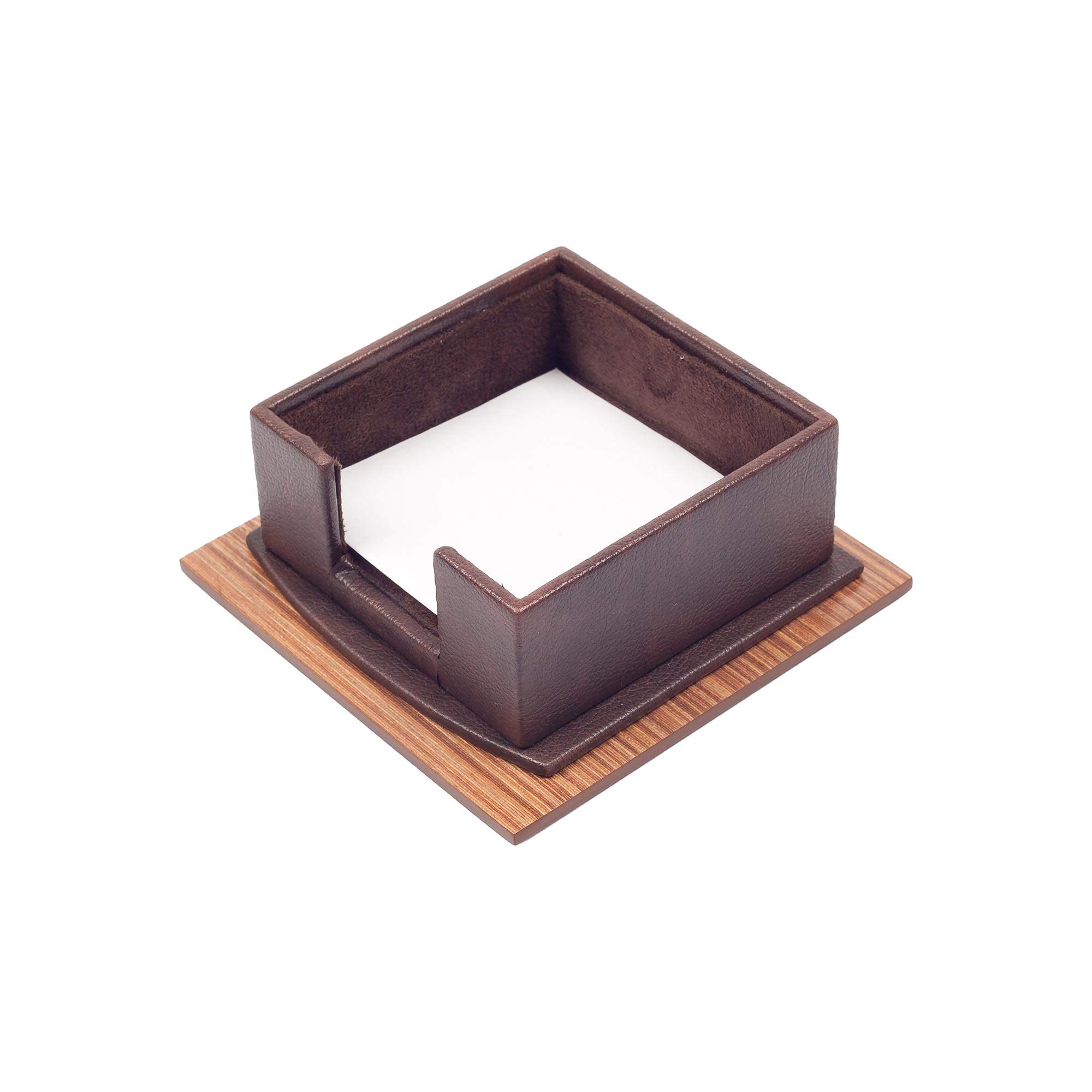 MOOGCO 11-Piece Leather and Walnut Wood Desk Set - Brown Office Organizer for Home & Workspace - Perfect for Pens, Notebooks, and Desk Accessories - Elegant Home Office Supplies for Professionals