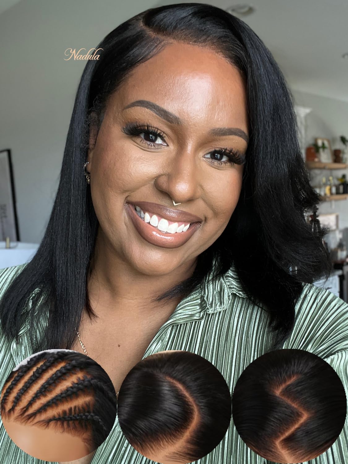 Nadula Pre Everything Glueless Yaki Straight Bob Wig 13x4 HD Lace Front Human Hair Wig - Bleached Knots, 150% Density, 10 Inch Short Bob with Ear Tape | Perfect for Daily Wear, Cosplay, and Protective Hairstyles