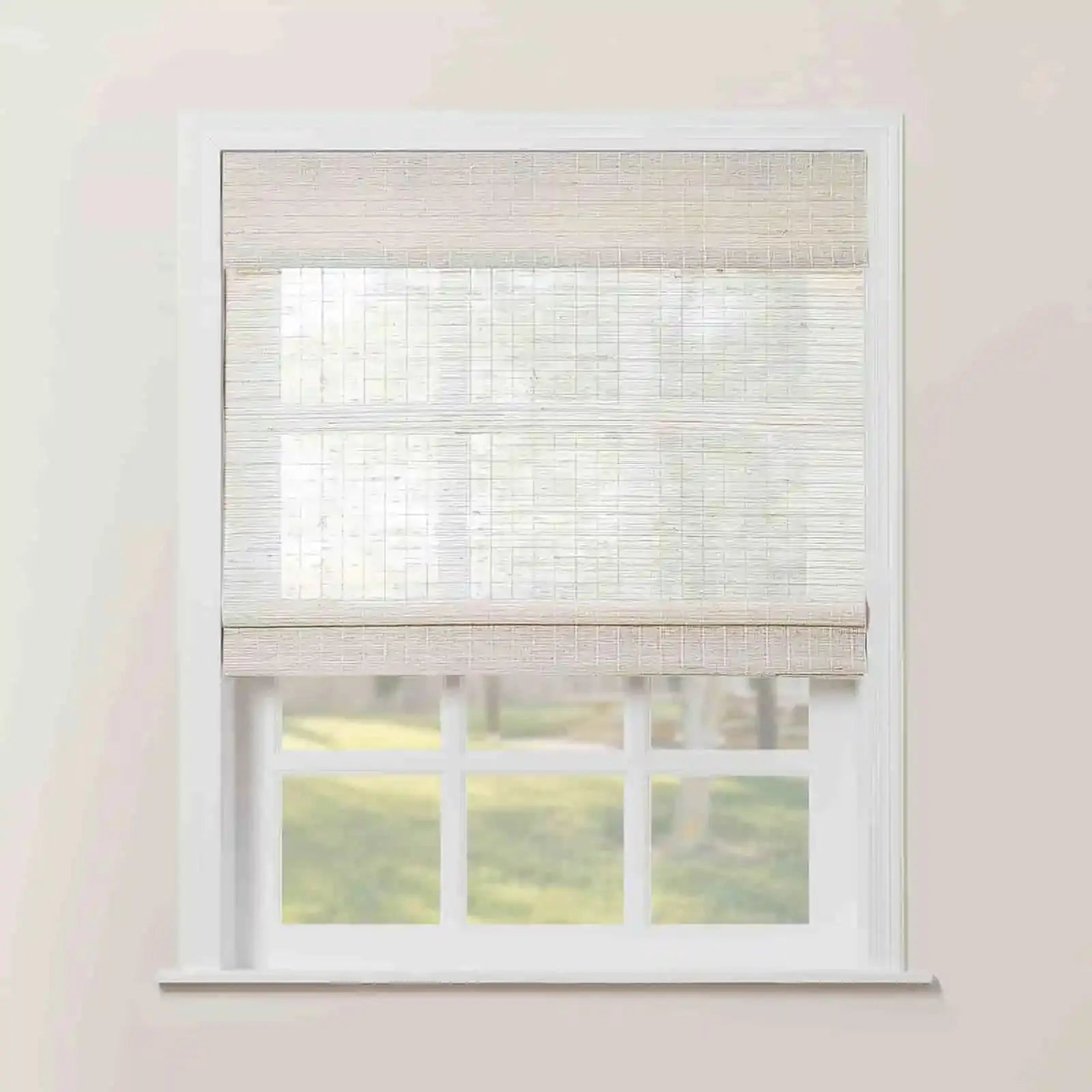 Rae Natural Ramie Flax Woven Wood Shades Series C - Eco-Friendly Window Coverings for Living Room, Bedroom & Office Decor