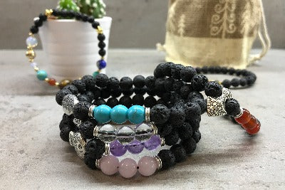 Lava Stone Bracelet with Buddha Chakra - Natural Volcanic Rock Beads for Meditation, Stress Relief & Spiritual Healing | Perfect for Yoga, Mindfulness & Energy Balancing