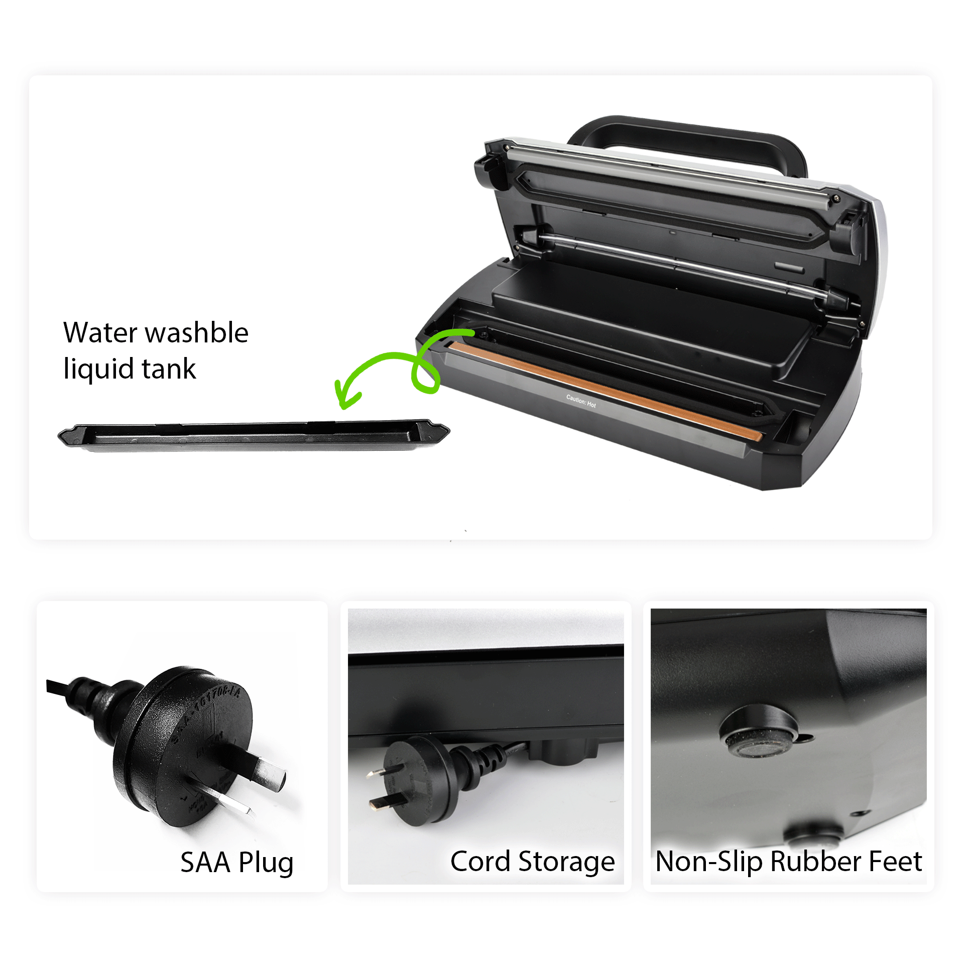 Flora Food Vacuum Sealer Machine - Commercial Grade 110W 80Kpa for Fresh Meat, Vegetables & Meal Prep | Model FL-FVS-2688 | Perfect for Home Kitchen, Restaurant & Food Storage | AU Stock