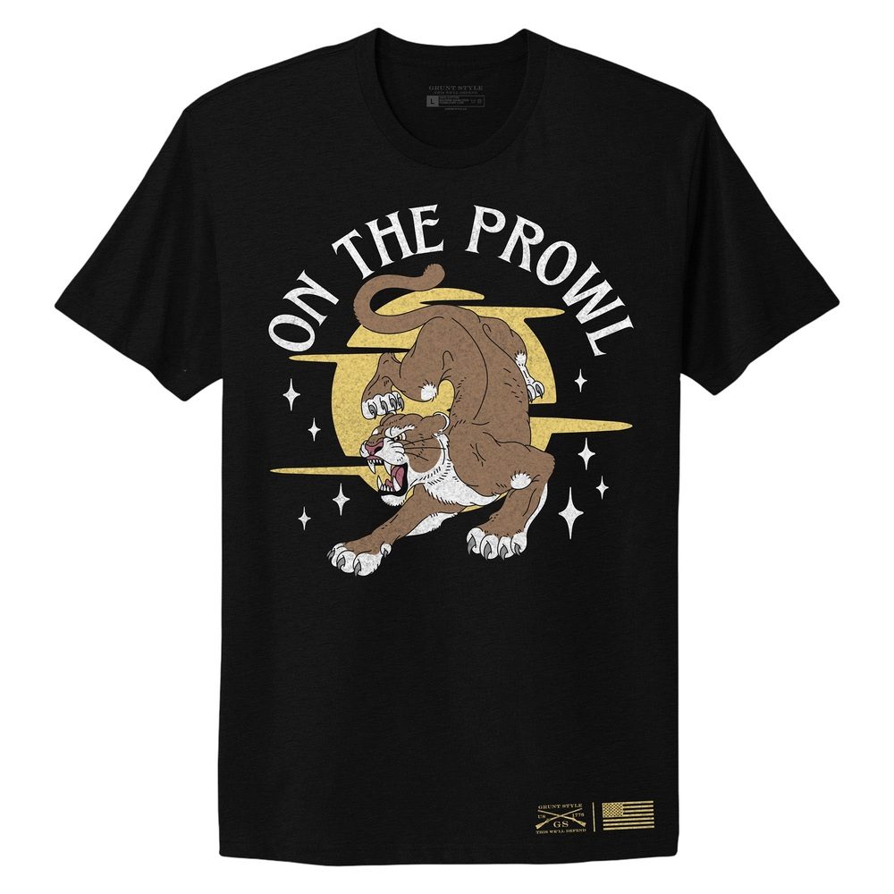 Women's On The Prowl Boyfriend Fit T-Shirt - Soft Cotton Relaxed Fit Tee for Casual Wear & Everyday Outfits | Black
