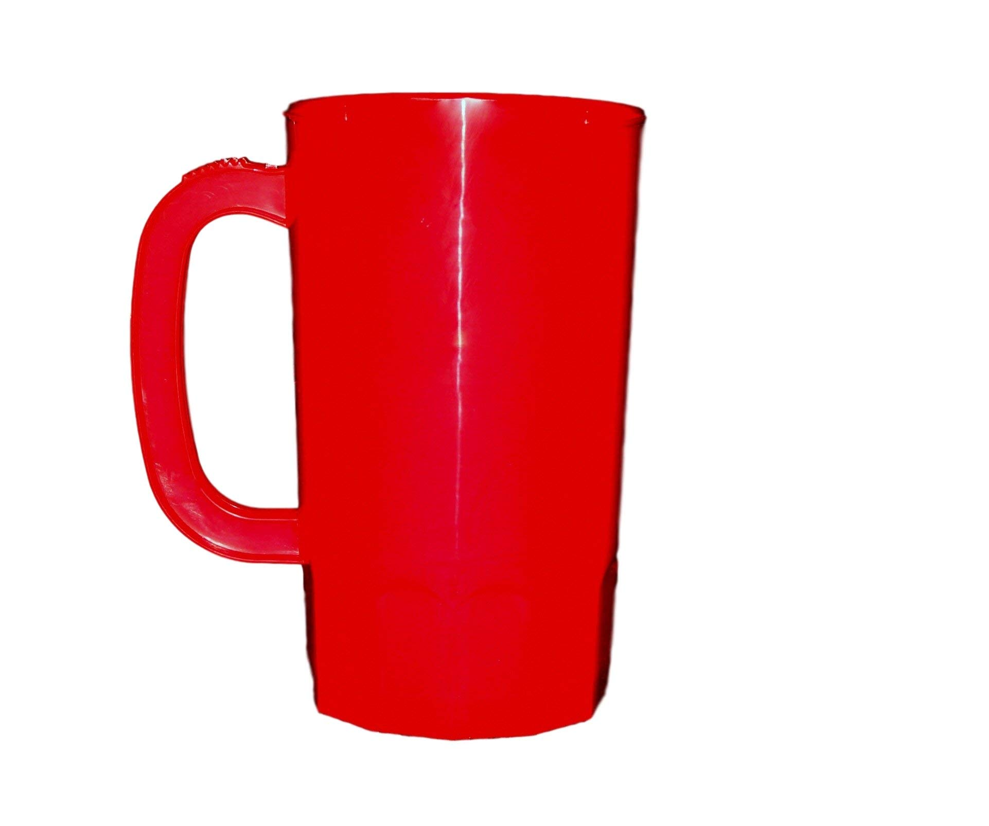 32oz Plastic Beer Mugs Set of 6 - Colorful Large Party Cups for Outdoor BBQ, Tailgating & Home Bar Use - Durable Shatterproof Drinking Glasses for Beer, Cocktails & Beverages