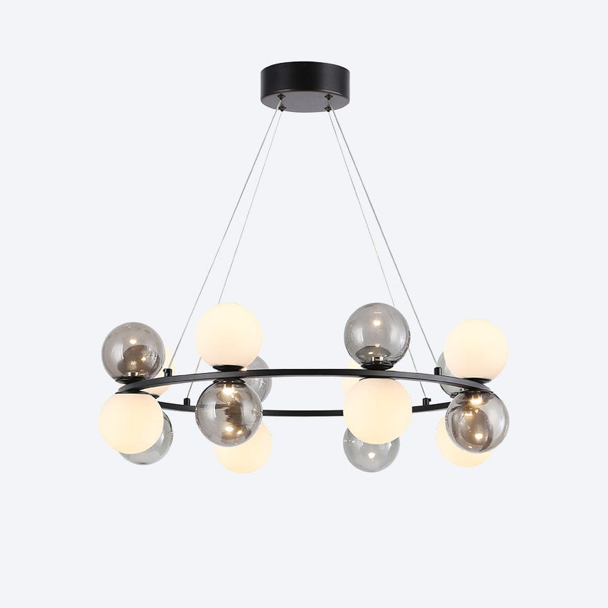 YOSHI RING 16 LED Pendant Light - Modern Crystal Glass Ceiling Fixture for Living Room, Bedroom & Dining Room - Energy Efficient Dimmable Lighting for Home Decor
