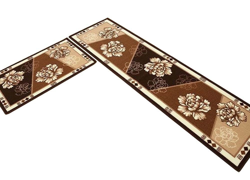 2 Pack Absorbent Non-Slip Kitchen Rugs - Black Temptation Floor Mats for Kitchen, Bathroom & Entryway | Waterproof & Durable