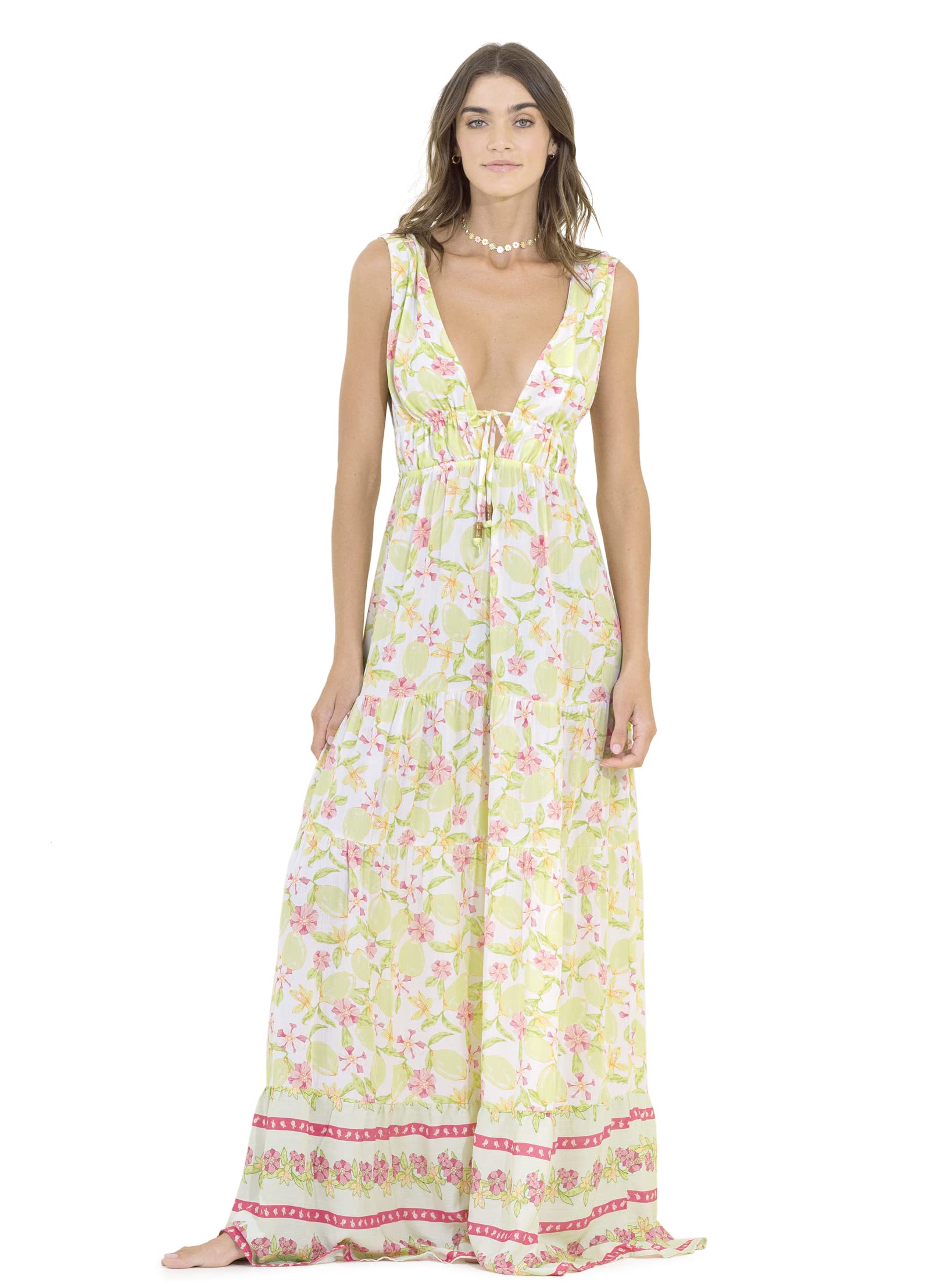 Maaji Women's Long Sleeve Maxi Dress - Flowy Boho Summer Beach Dress for Vacation, Party & Casual Wear