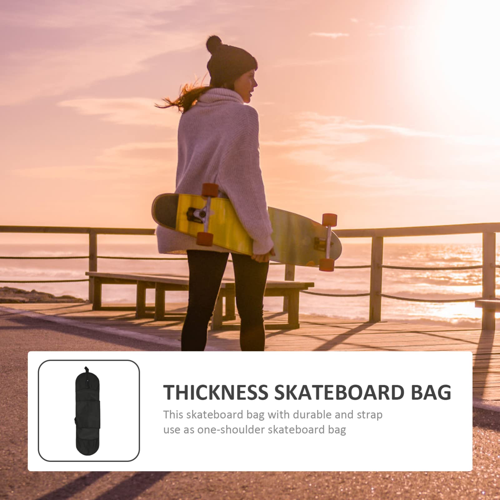 **BESPORTBLE Skateboard Backpack - Adjustable Shoulder Strap, Travel Suitcase Organizer for Skateboards - Durable & Lightweight for Commuting, Campus, Skate Parks & Travel**
