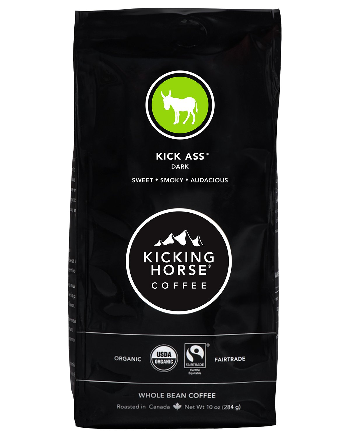 Kicking Horse Coffee Kick Ass Dark Roast Whole Bean & Ground Coffee Bundle - 10 Oz | Bold & Smooth Blend for Espresso, French Press & Drip Brewing | Perfect for Home, Office & Gifting
