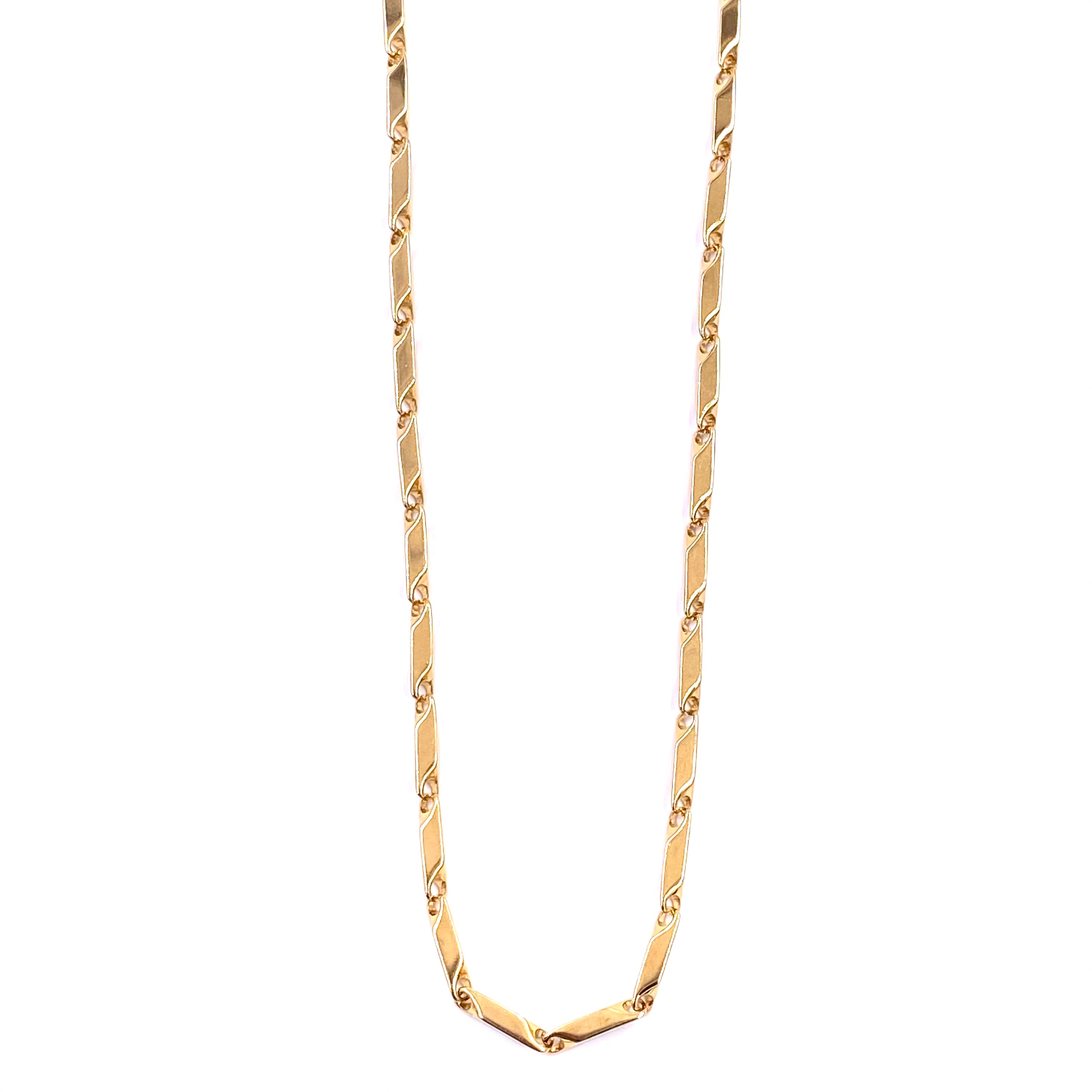 Ashley Gold Stainless Steel Men's Necklace - 18K Gold Plated Tube Link Chain for Men - Perfect for Casual Wear, Date Night & Special Occasions