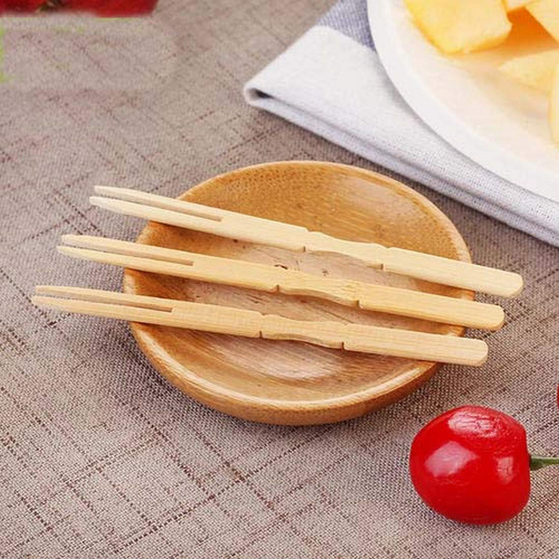 100-Pack Mini Bamboo Cocktail Picks (3.5 Inch) - Reusable Appetizer Skewers for Fruit, Desserts, Cheese & Party Platters | Perfect for Cocktail Parties, Banquets, Buffets & Catering Events
