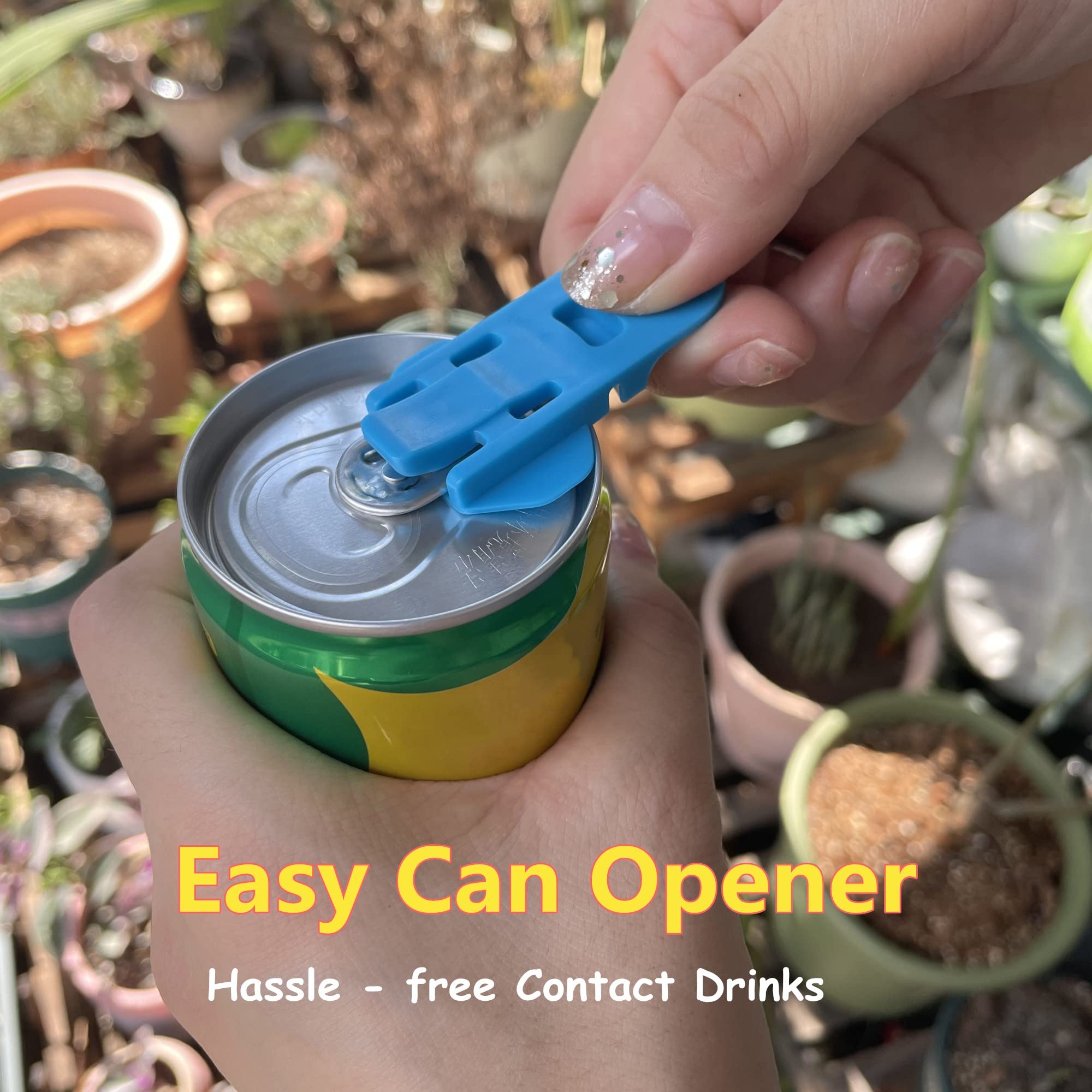 6-Pack Colorful Manual Can Openers with Plastic Shields - Easy Open Soda, Beer, Beverage Cans - Perfect for Parties, Camping, BBQs & Home Use