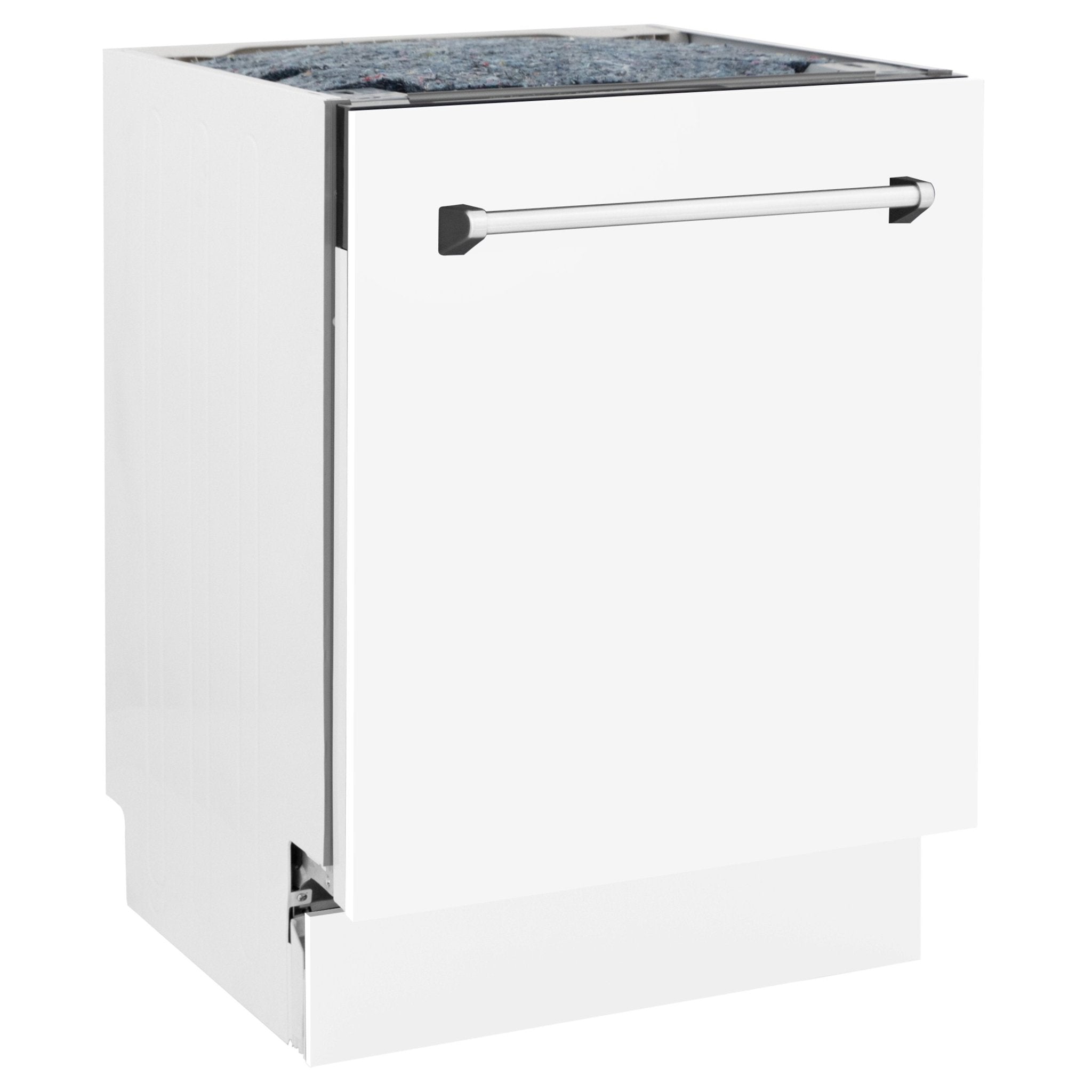 24 Inch Built-in Dishwasher with White Matte Panel & Stainless Steel Tub - Energy Efficient DWV WM 24 Model for Modern Kitchens | Perfect for Small Families & Compact Spaces
