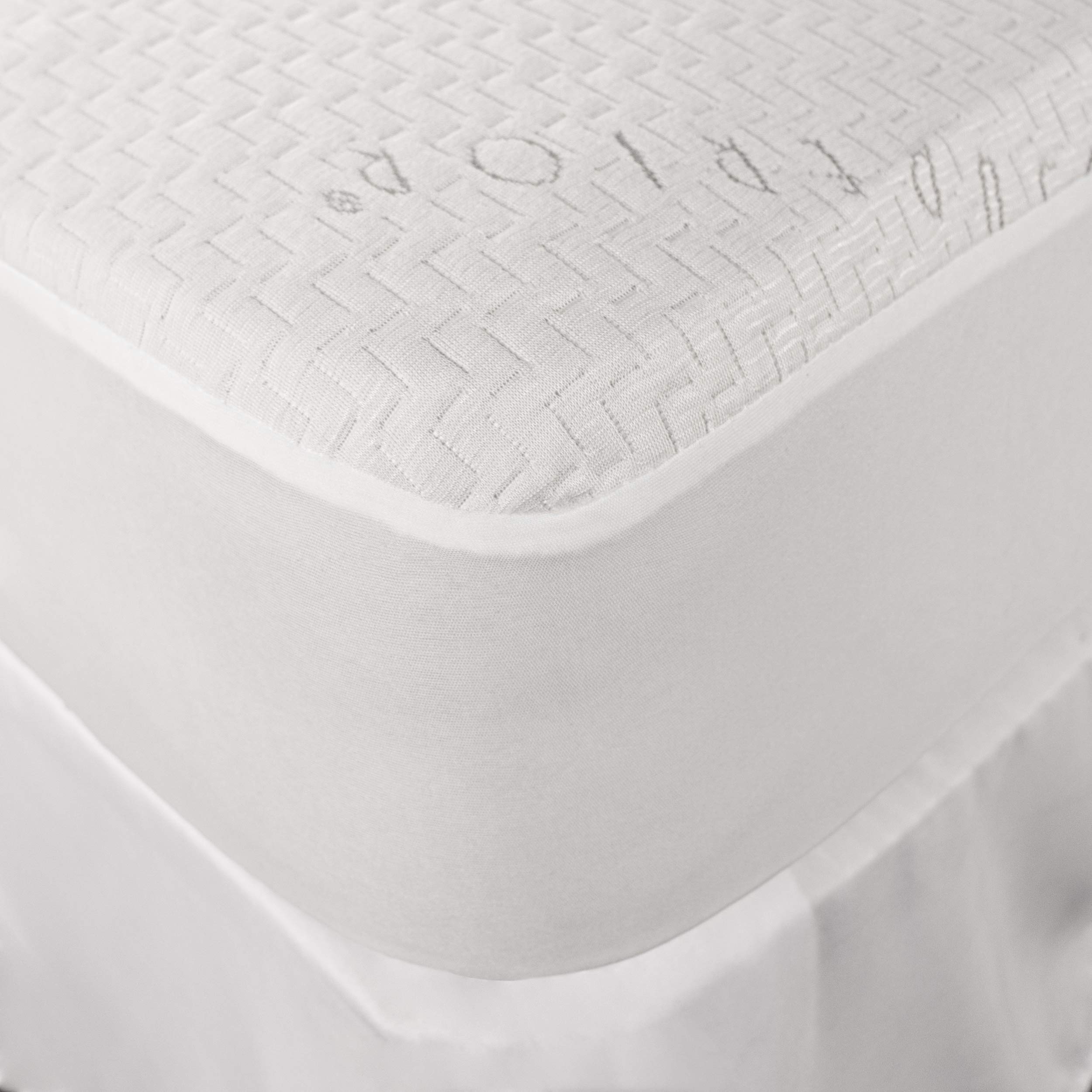 Premium Hypoallergenic Bamboo Rayon Blend Waterproof Mattress Protector - Queen Size, White - Ideal for Allergy Sufferers & Bedwetting Protection
