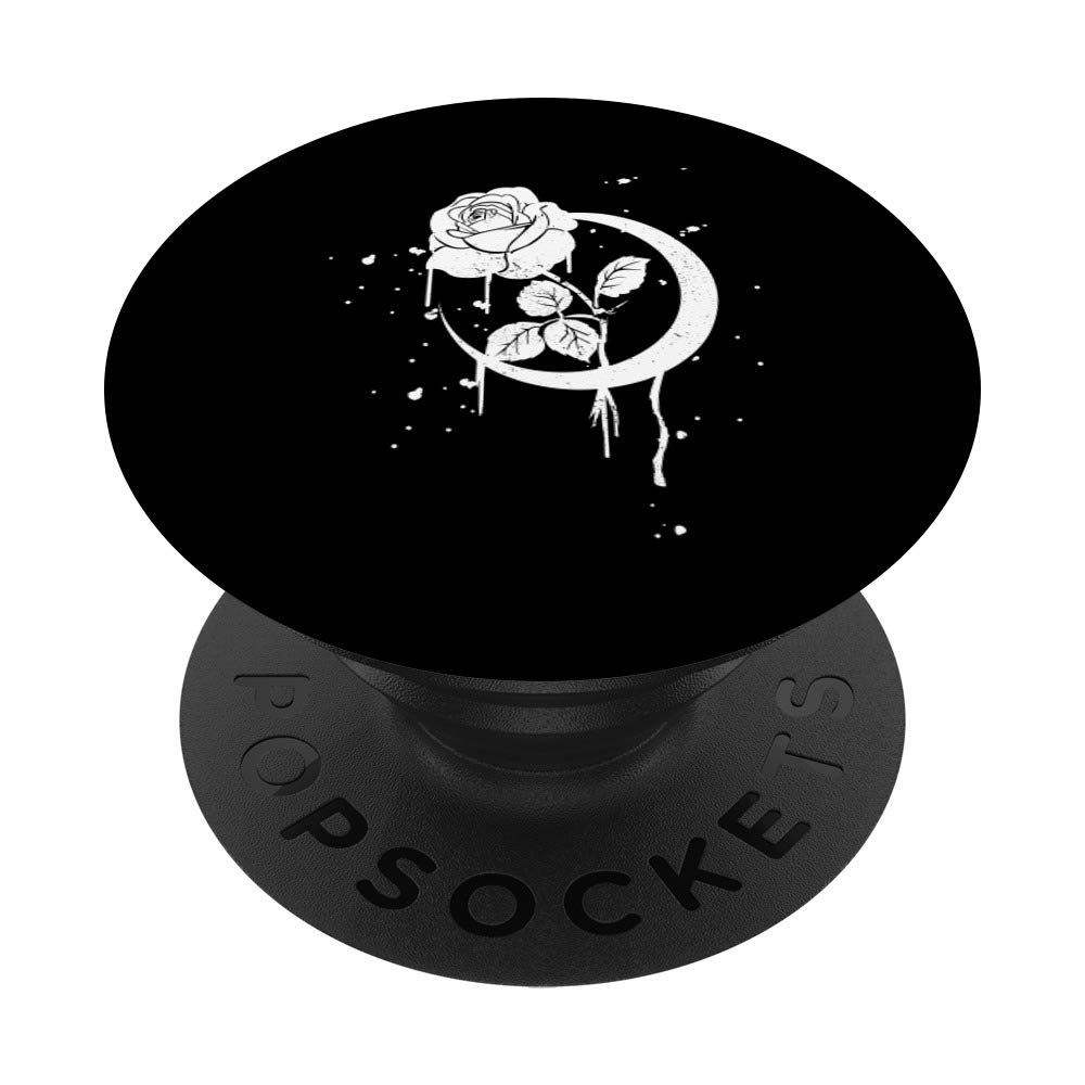 Occult Moon Rose Gothic PopSockets Swappable PopGrip - Dark Aesthetic Phone Grip Stand for Gothic Lovers, Perfect for Phones, Tablets & DIY Customization