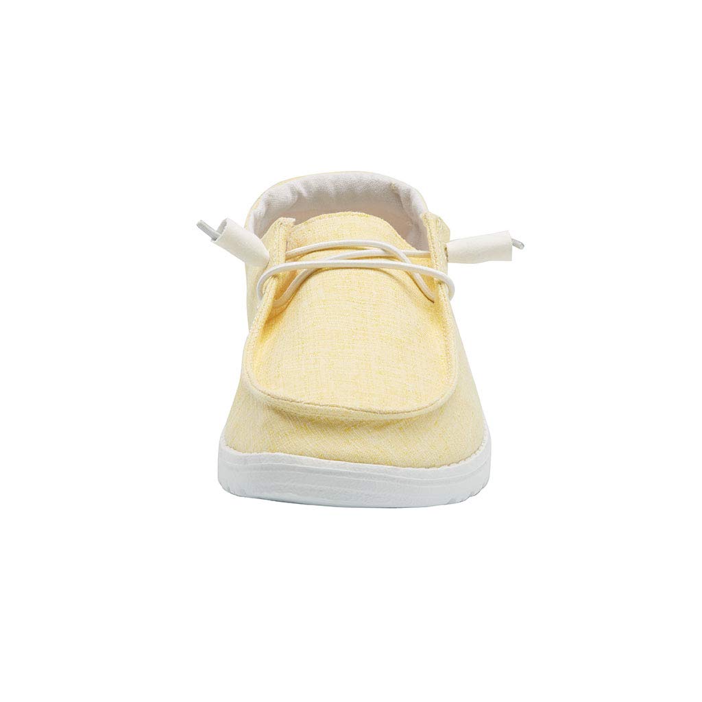 Hey Dude Women's Wendy Linen Sunshine Slip-On Loafers Size 11 - Comfortable Lightweight Casual Shoes for Women - Perfect for Walking, Travel & Everyday Wear