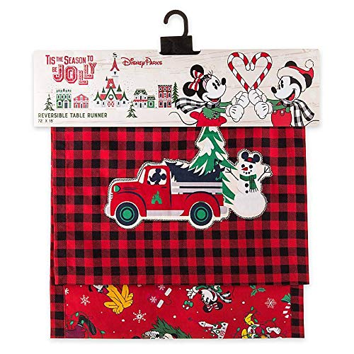Disney Yuletide Farmhouse Mickey & Friends Holiday Reversible Table Runner - Christmas Dining Decor for Farmhouse, Kitchen & Holiday Parties