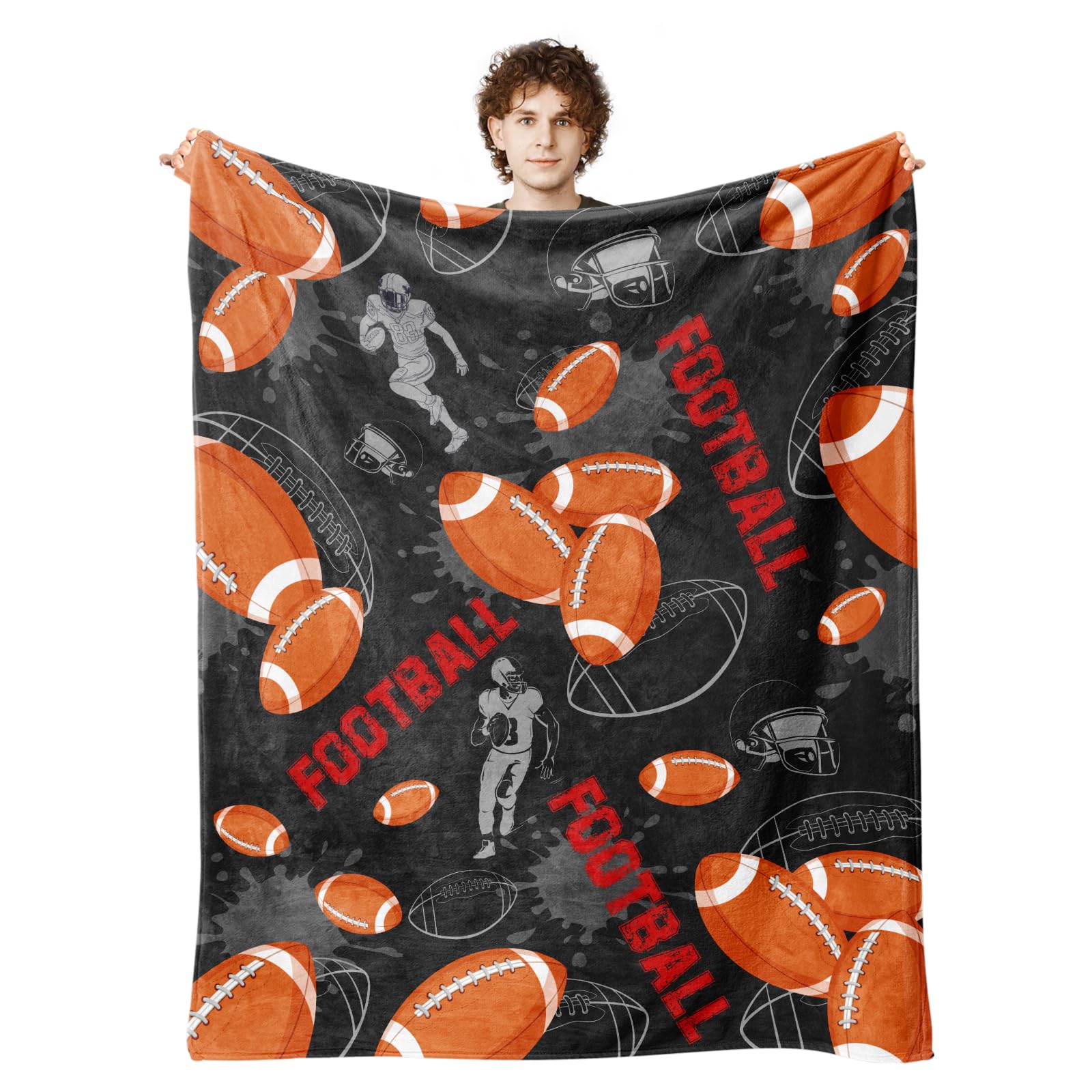 Soft Football Blanket for Men - 60x80 Inch Cozy Throw for Bed, Couch & Room Decor - Perfect Football Gifts for Fans & Game Day Comfort