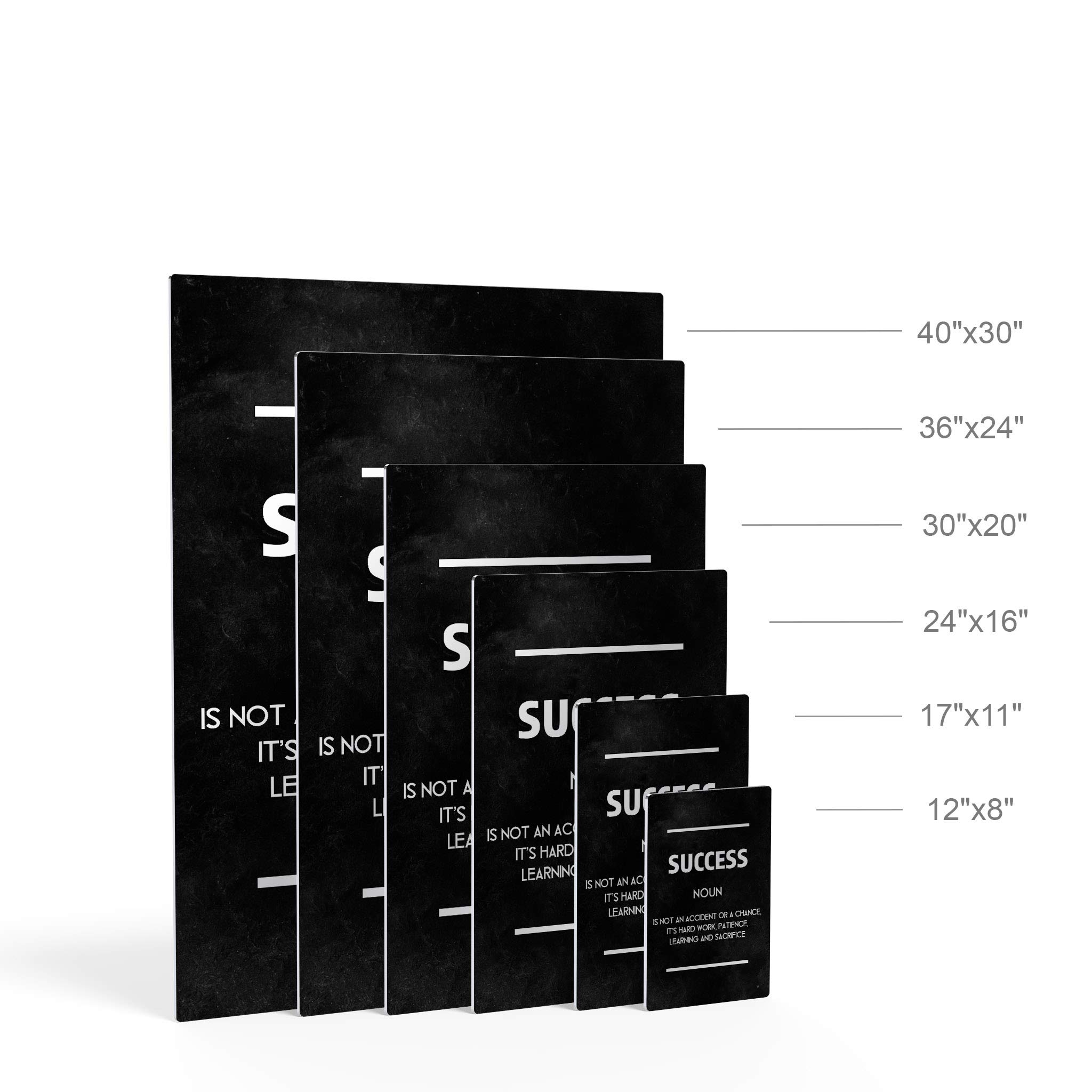 Success Definition Dictionary Black Motivational Metal Wall Art - Inspirational Quote Print for Office & Living Room - Modern Home Decor Gift Ready to Hang (40x30) - Perfect for Entrepreneurs, Graduation Gifts & Workspace Motivation