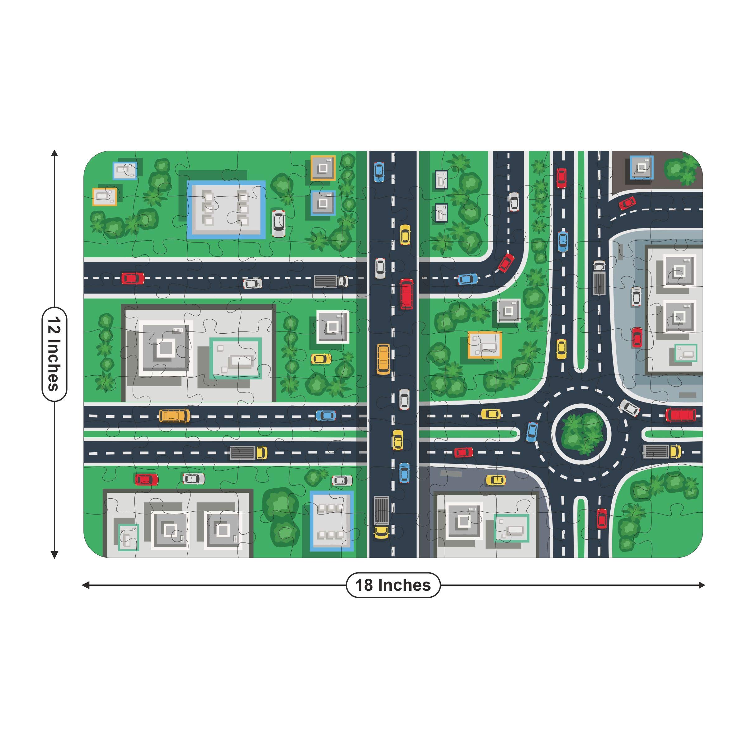 Webby City Road Map Jigsaw Puzzle for Kids - 108 Piece Educational Puzzle | Fun Learning Toy for Children's Geography & Problem Solving Skills | Perfect for Home, Classroom & Travel Activities