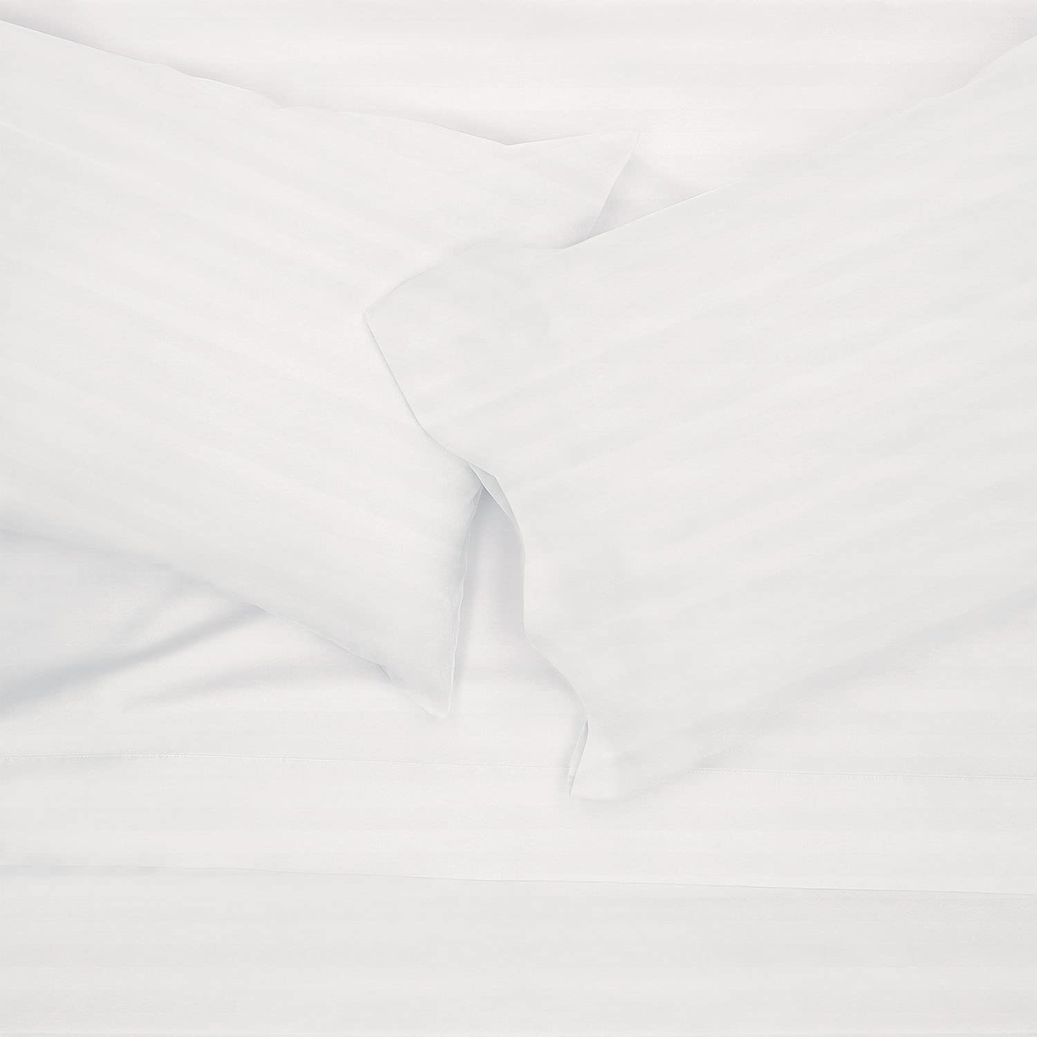 400 Thread Count 100% Cotton Damask Stripe Queen Size 6-Piece Luxury Bed Sheet Set - Deep Pocket Fits Mattress Up to 15