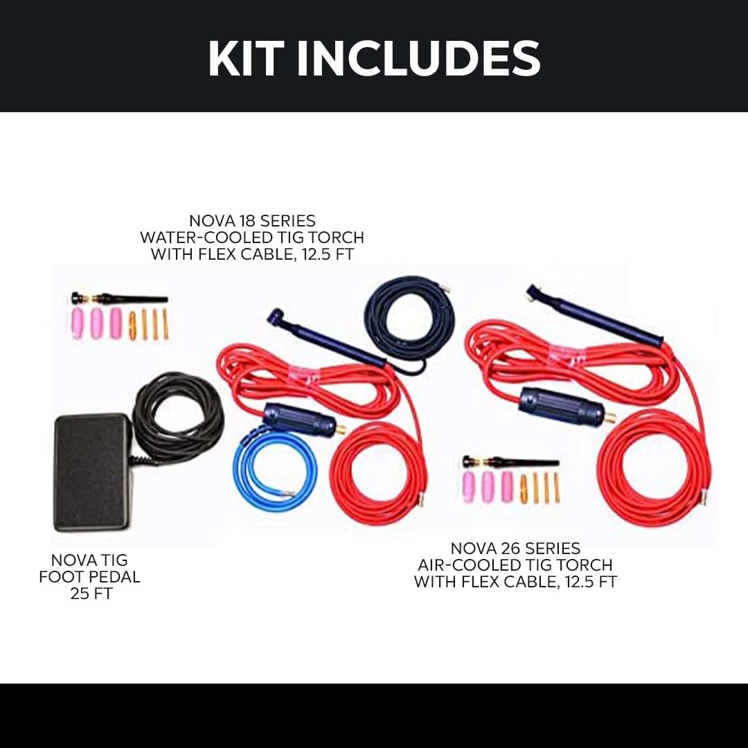 NOVA Tig Kit Accessory Kit - Compatible with Everlast PowerTIG 350EXT Welder | High-Quality Welding Torch Accessories for TIG Welding Projects & Metal Fabrication