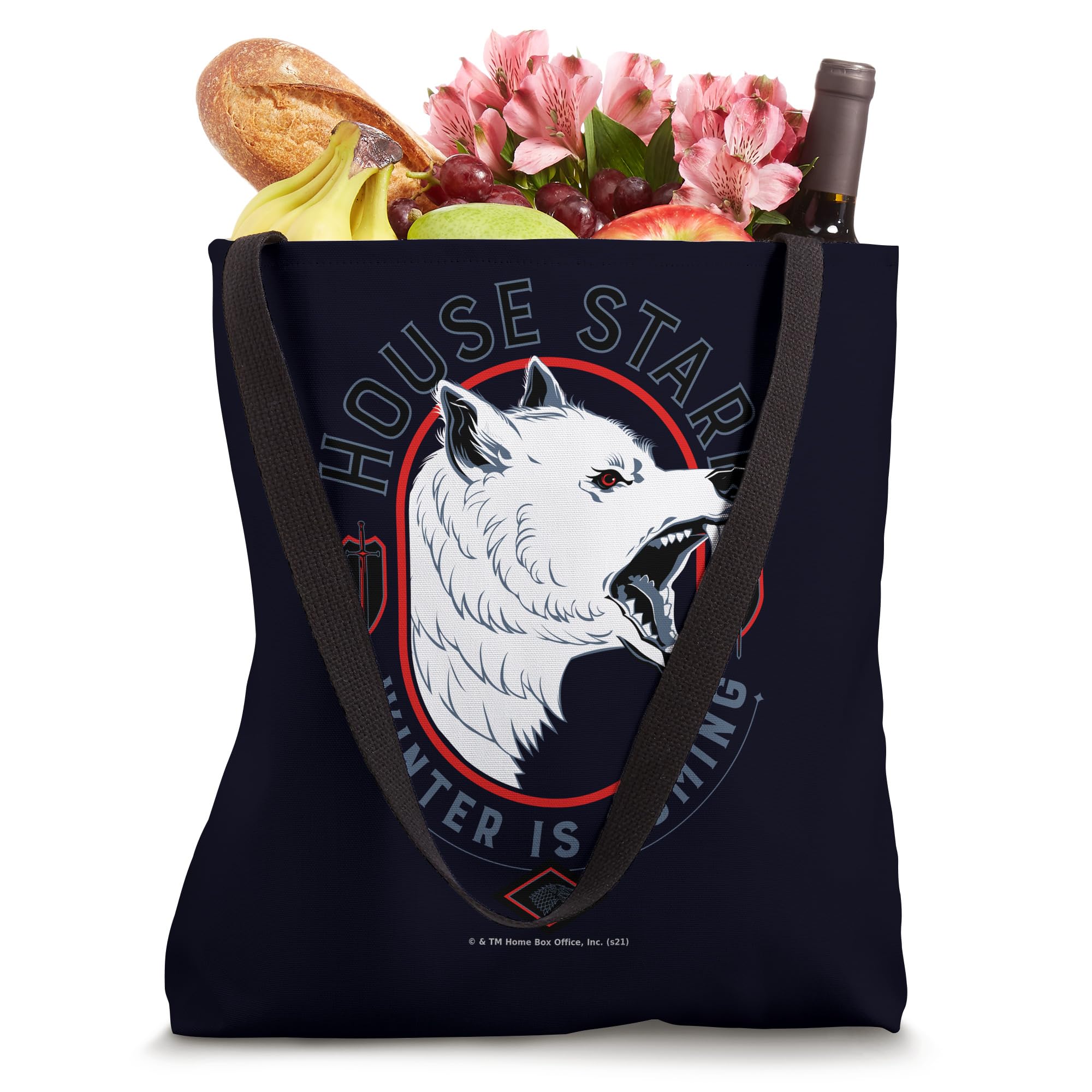 Game of Thrones House Stark Winter is Coming Tote Bag - Official Licensed GOT Merchandise for Fans - Perfect for Shopping, Travel & Book Lovers