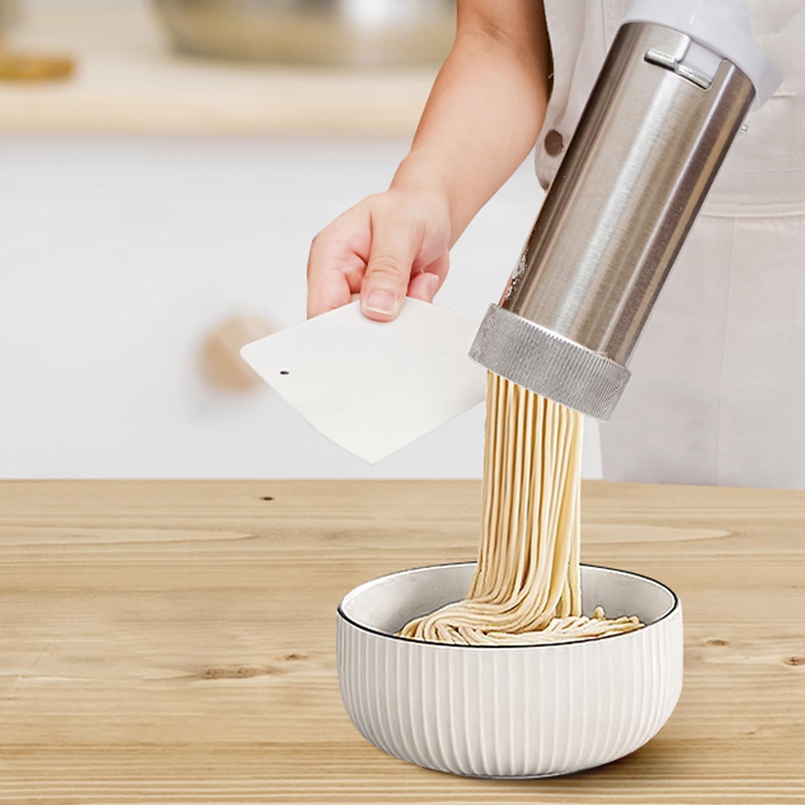 Rechargeable Handheld Noodle Maker - Automatic Pasta Machine for Home Kitchen | Multifunctional Dough Press for Spaghetti, Fettuccine & More | Perfect for Quick Meals, Meal Prep & Italian Cooking