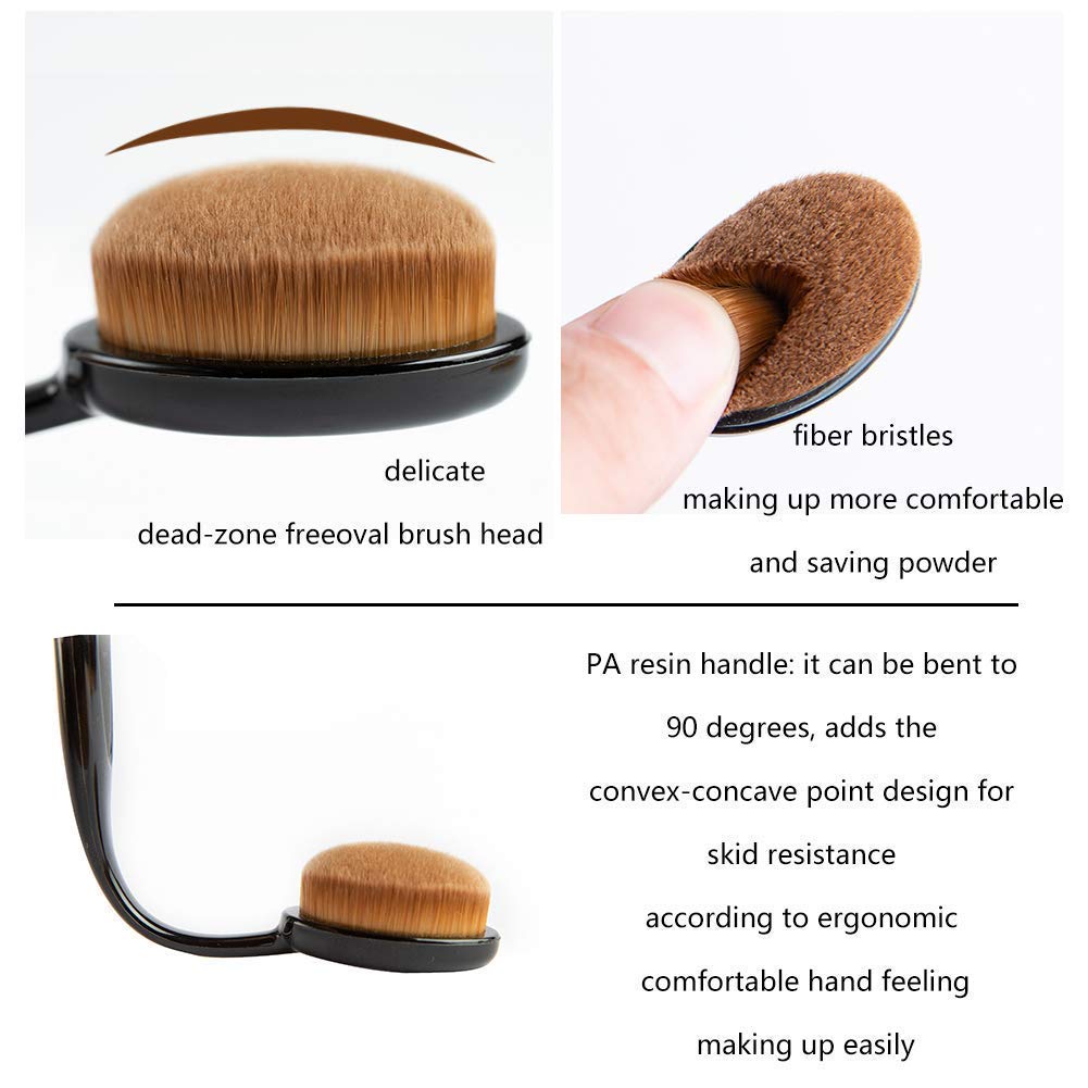 Professional Makeup Sponge & Brush Set for Liquid, Cream, Powder - Beauty Blender & Foundation Brush Kit
