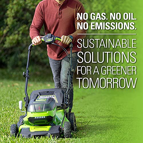 48V (2x24V) 20-Inch Cordless Battery Push Lawn Mower with 2x 4.0Ah USB Batteries & Fast Charger - Perfect for Medium to Large Yards, Quiet & Eco-Friendly Lawn Care