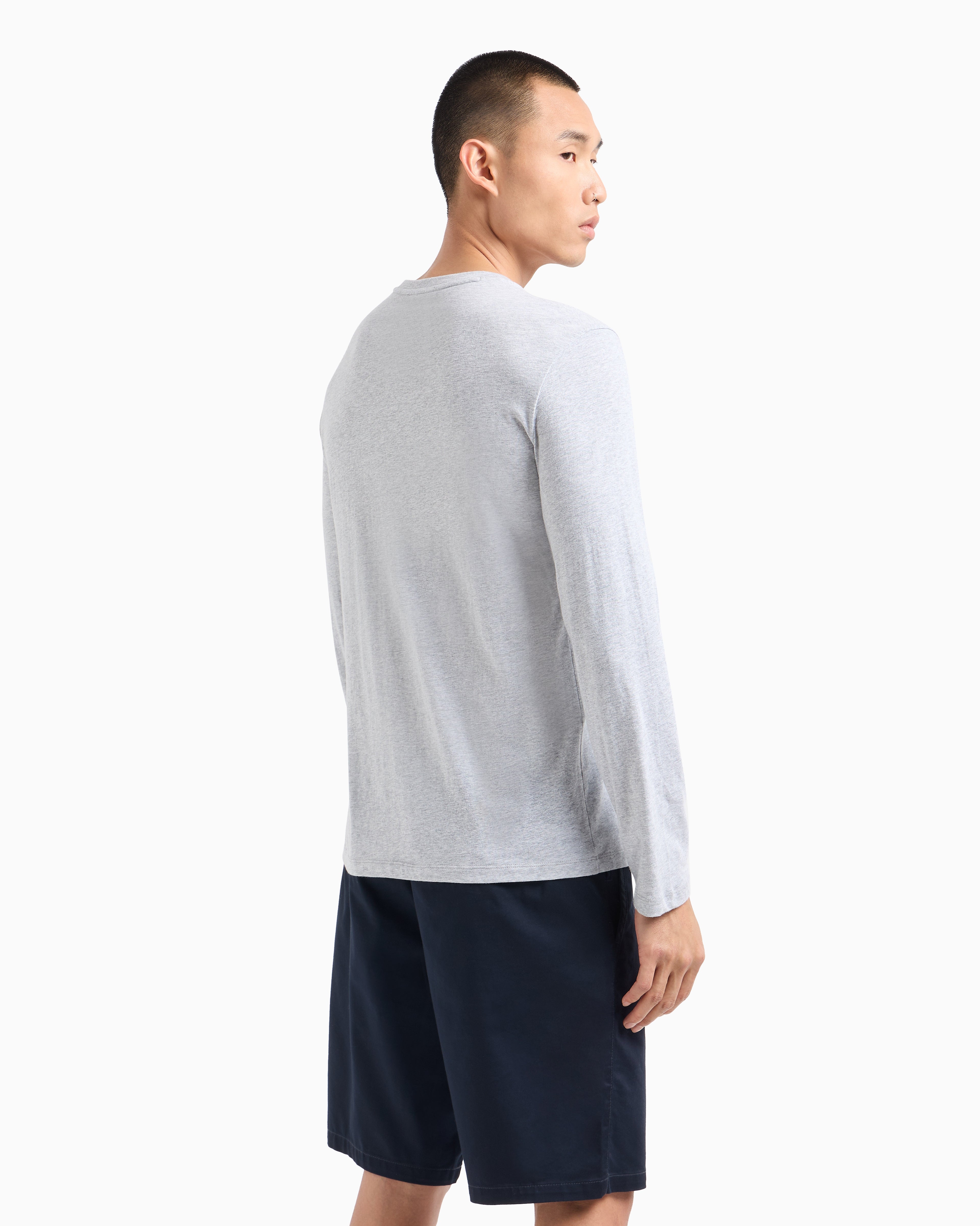 Armani Exchange Slim Fit Grey Long Sleeve T-Shirt for Men | Casual & Stylish Cotton Tee | Perfect for Everyday Wear, Office & Date Nights