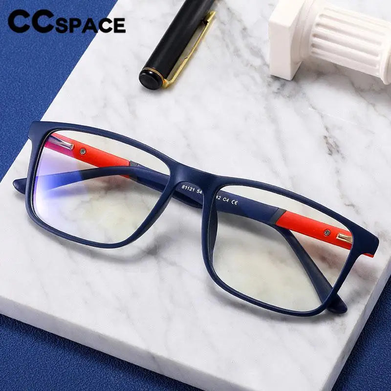 CCspace Unisex Full Rim Square TR90 Titanium Eyeglasses Frame 57307 - Lightweight & Durable Glasses for Work, Reading & Everyday Wear