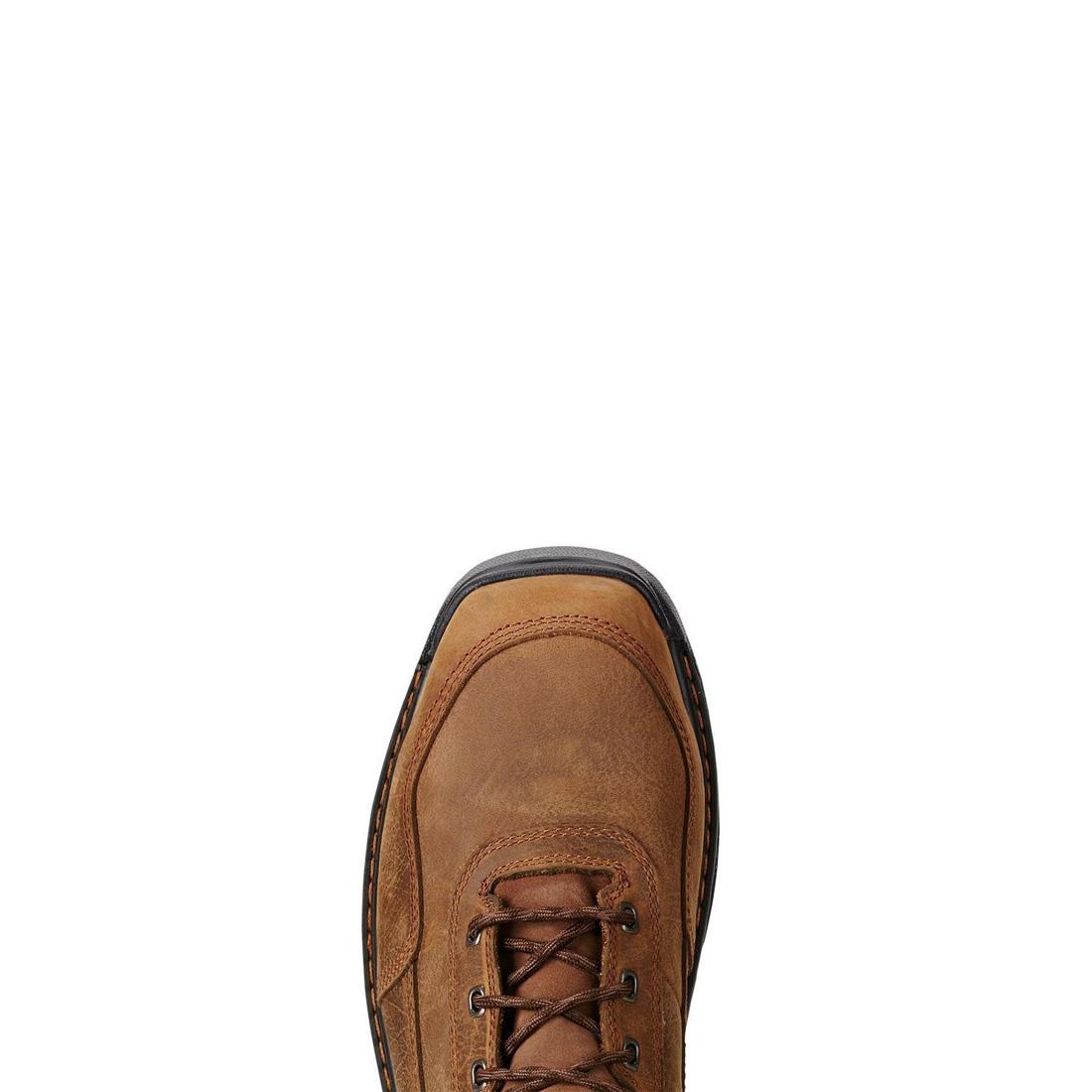 Intrepid 8-Inch Composite Toe Waterproof Work Boots for Men - Rye Brown - Safety Shoes for Construction, Warehouse & Outdoor Work