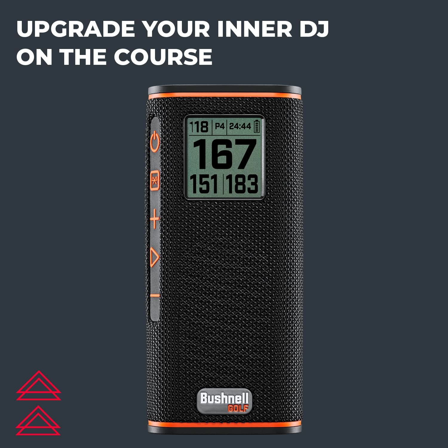 Bushnell Wingman View Bluetooth Golf Speaker with LCD Display & Audible GPS Distances - Premium Golf Gift Set Includes Protective Pouch & Gift Box with Red Bow - Perfect for Golf Courses, Driving Ranges & Outdoor Activities