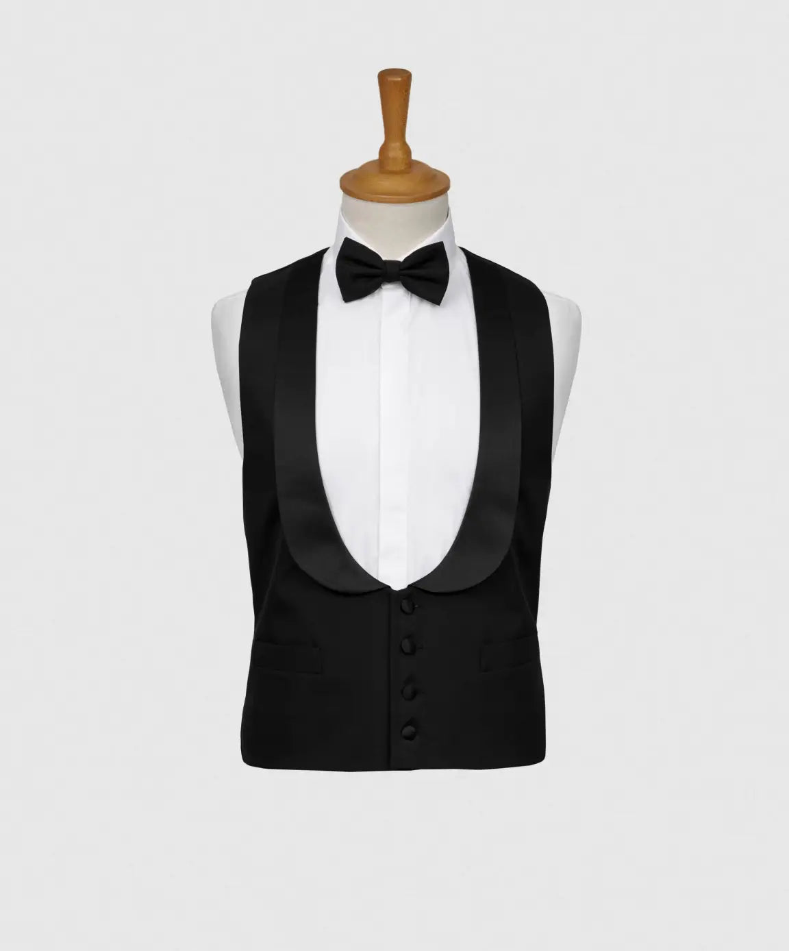 Elegant Black Scoop Evening Tuxedo Waistcoat for Men - Formal Wedding, Prom & Black Tie Events