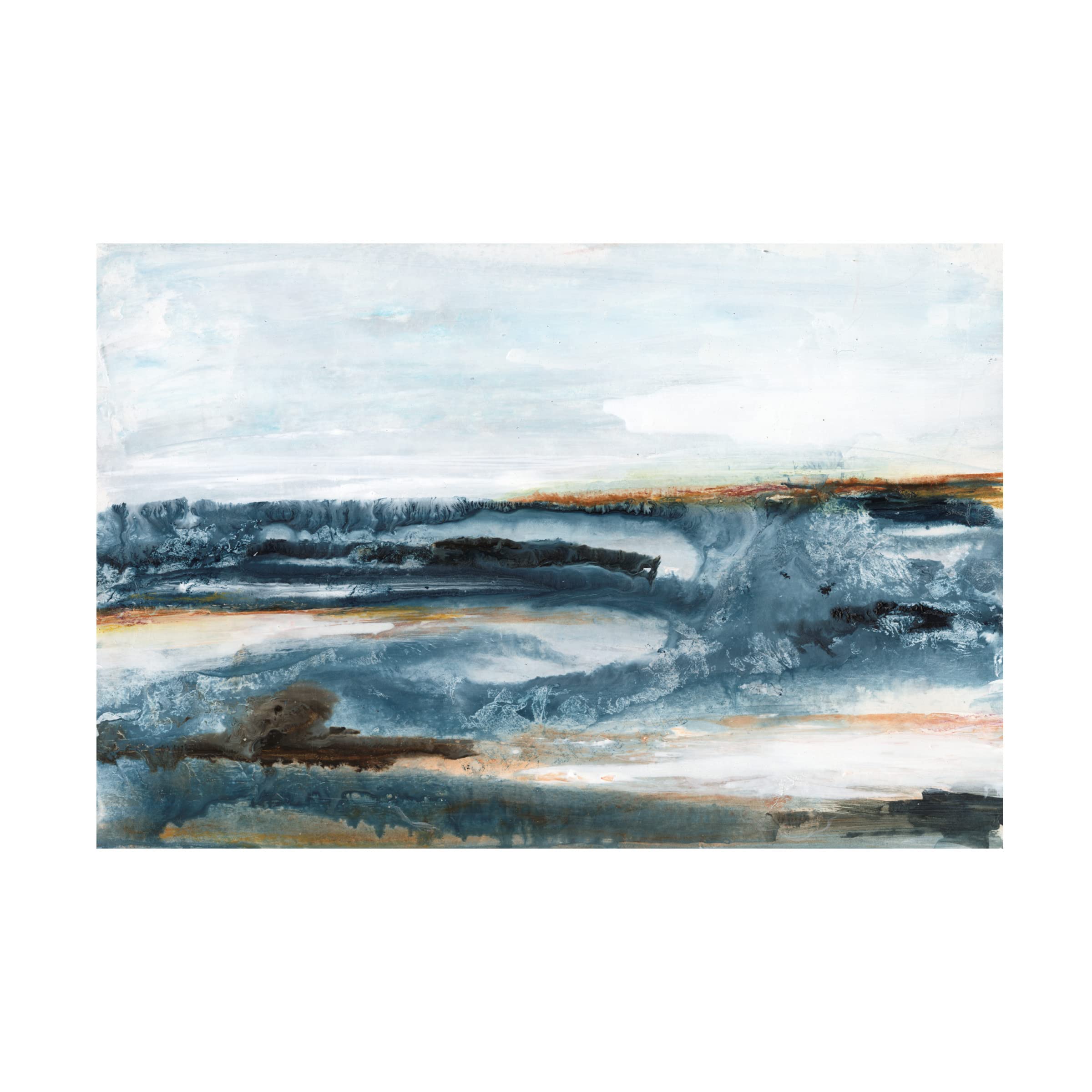 Lila Bramma 'Ocean Blues I' Canvas Wall Art Print - Coastal Beach Decor for Living Room, Bedroom & Office - Modern Abstract Seascape Painting