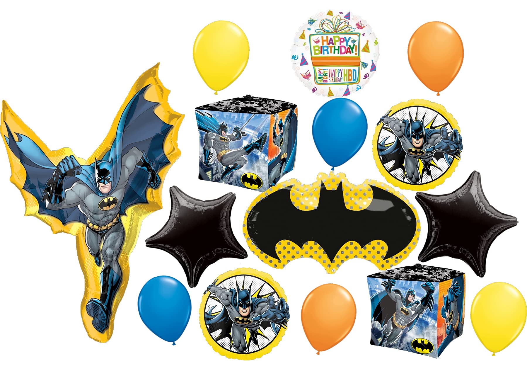 Batman Action Party Supplies - Birthday Balloon Bouquet Decorations for Superhero Themed Parties, Baby Showers & Comic Book Events