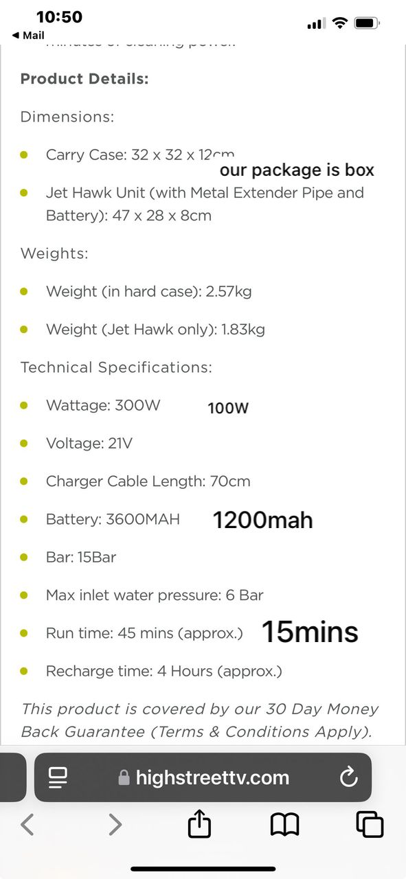 Milex Insta Blast 1800 PSI Electric Pressure Washer - Portable & Powerful Handheld Car Washer for Home, Driveway, Deck, Patio Cleaning