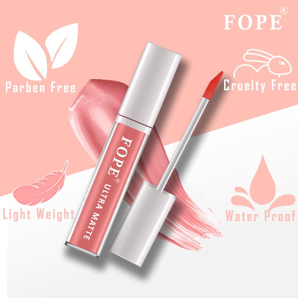 FOPE Ultra Smooth Liquid Matte Lipstick Set of 3 - Long Lasting Waterproof Lipstick for Women | Perfect for Everyday Wear, Date Night & Special Occasions